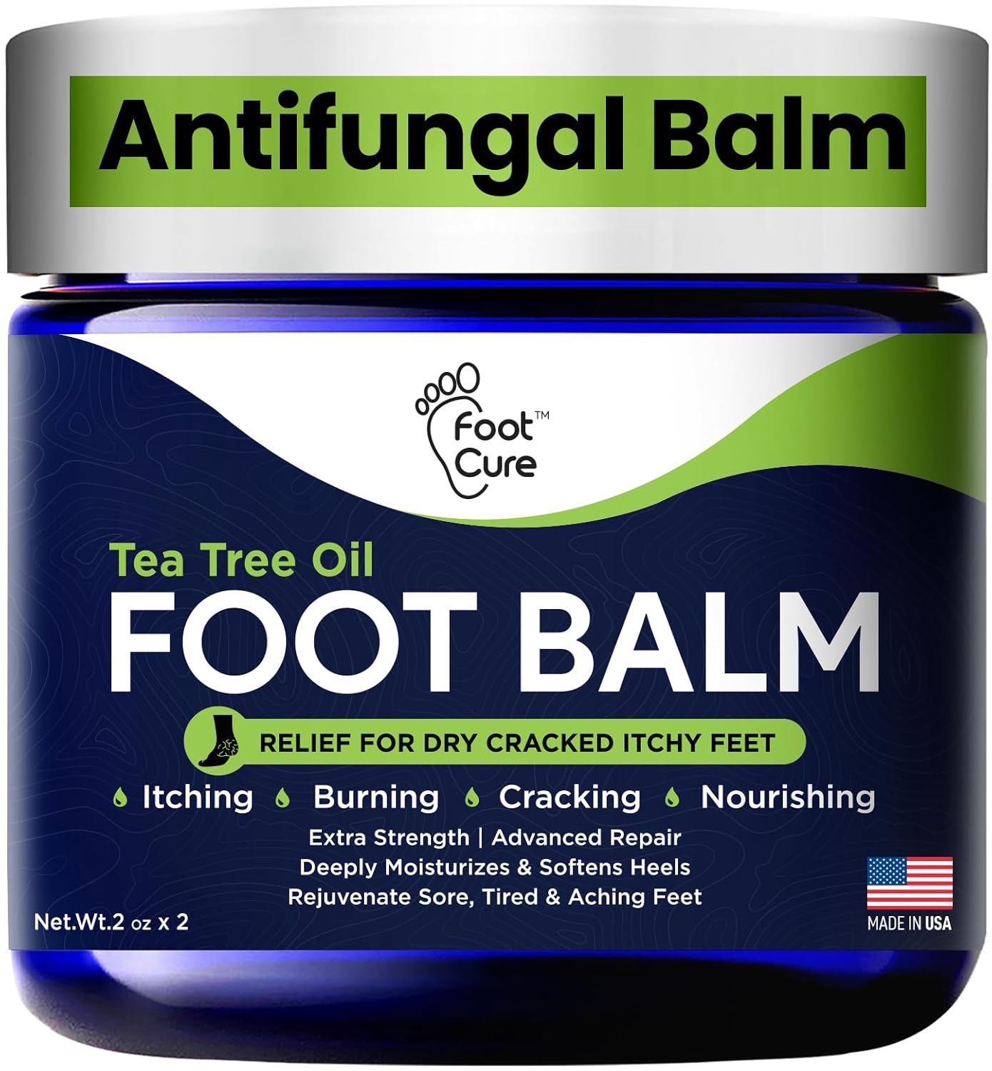 Tea Tree Oil Foot Cream - Moisturizing Treatment for Dry Cracked Feet | Heel & Callus Removal, 2 oz