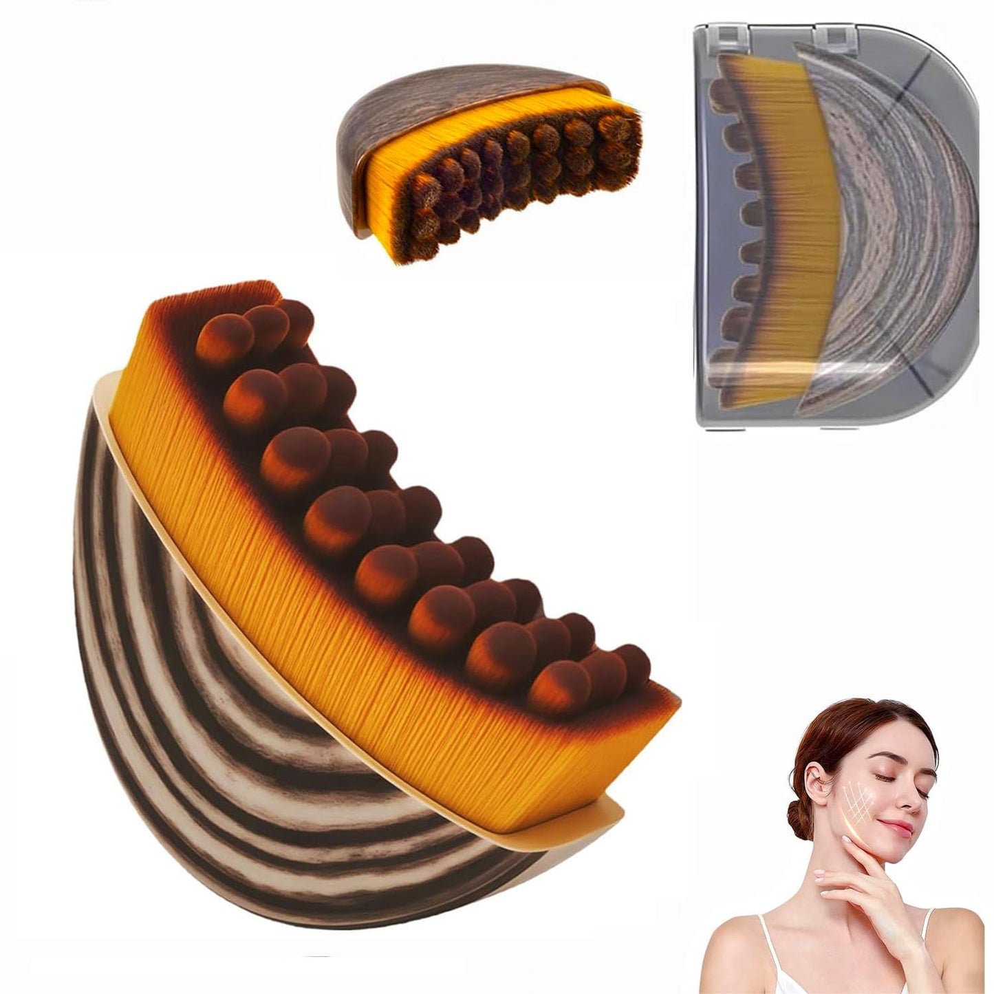 Fvaql New Lymphatic Contour Face Brush，Lymphatic face Brush for Sculpting – Anti-Puffiness Detox & Lift Improves Skin Glow，Ergonomically Designed to Fit The Skin Precisely and Relieve Fatigue
