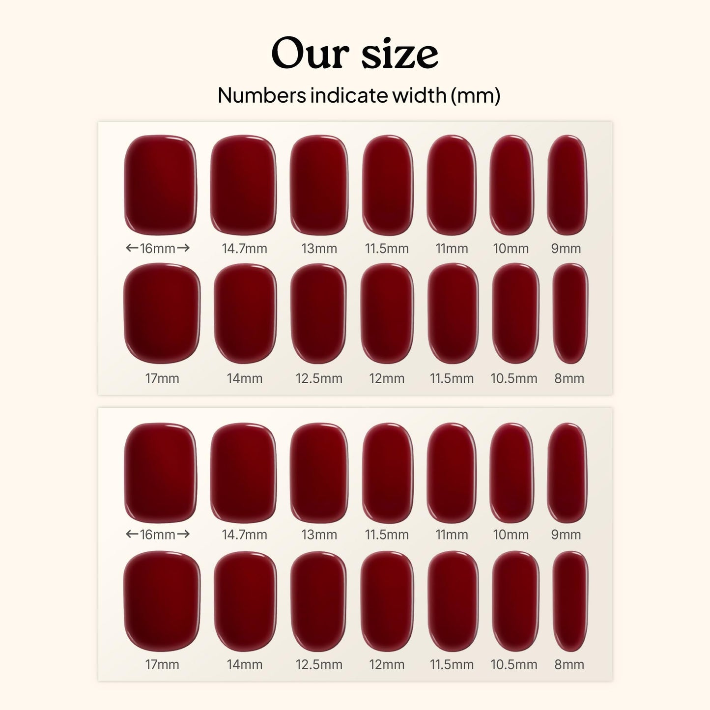 Heyhae Semi Cured Gel Nail Strips No Lamp Needed - Midnight Rouge
