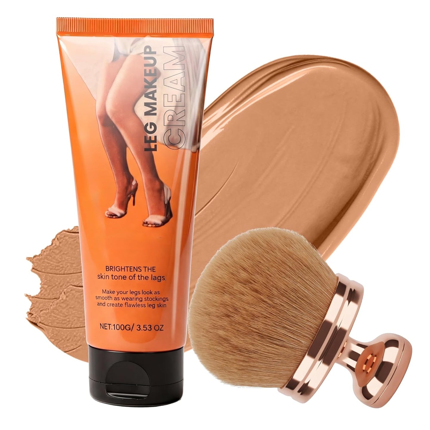 Tattoo Cover Up Makeup - Long-Lasting Waterproof Concealer with Blend Blur Brush | 3.53 Oz Bronze Radiance