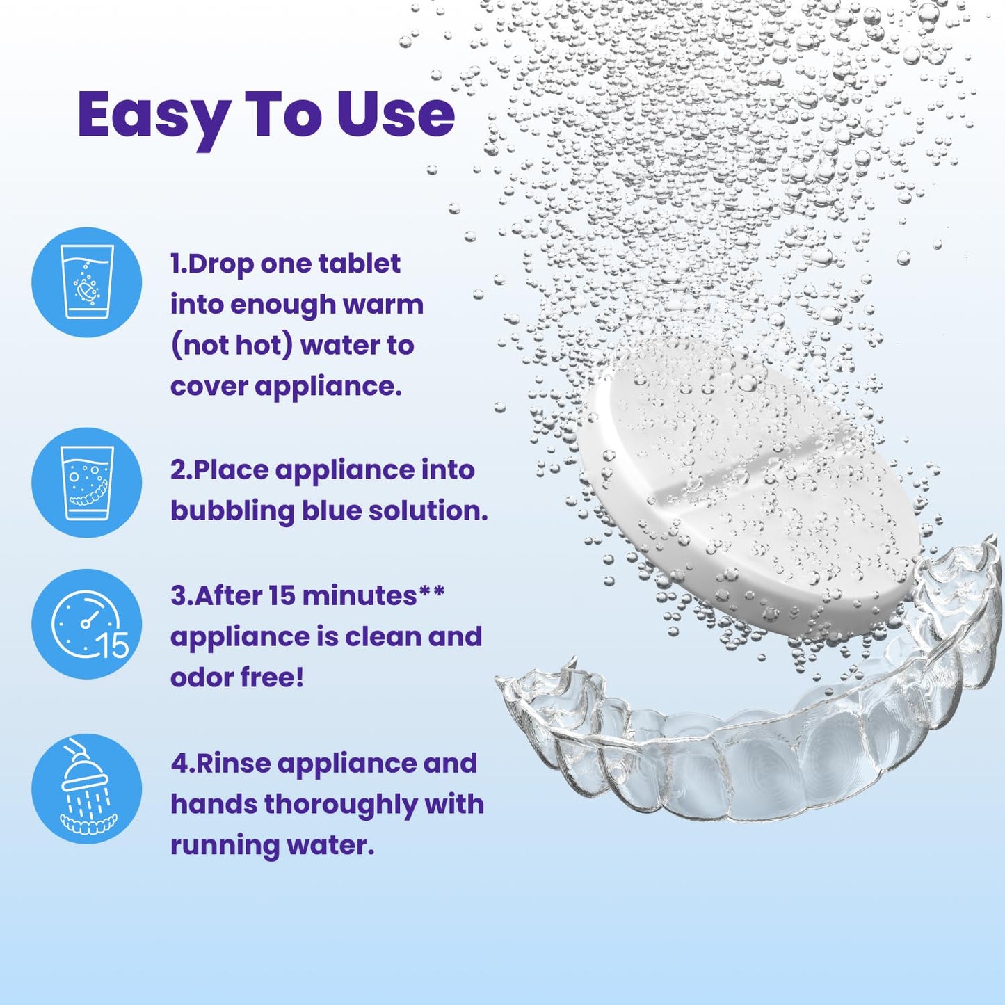 Retainer Brite | Retainer Cleaner Tablets for Invisalign & Mouth Guards - 120 Tablets, 4-Month Supply
