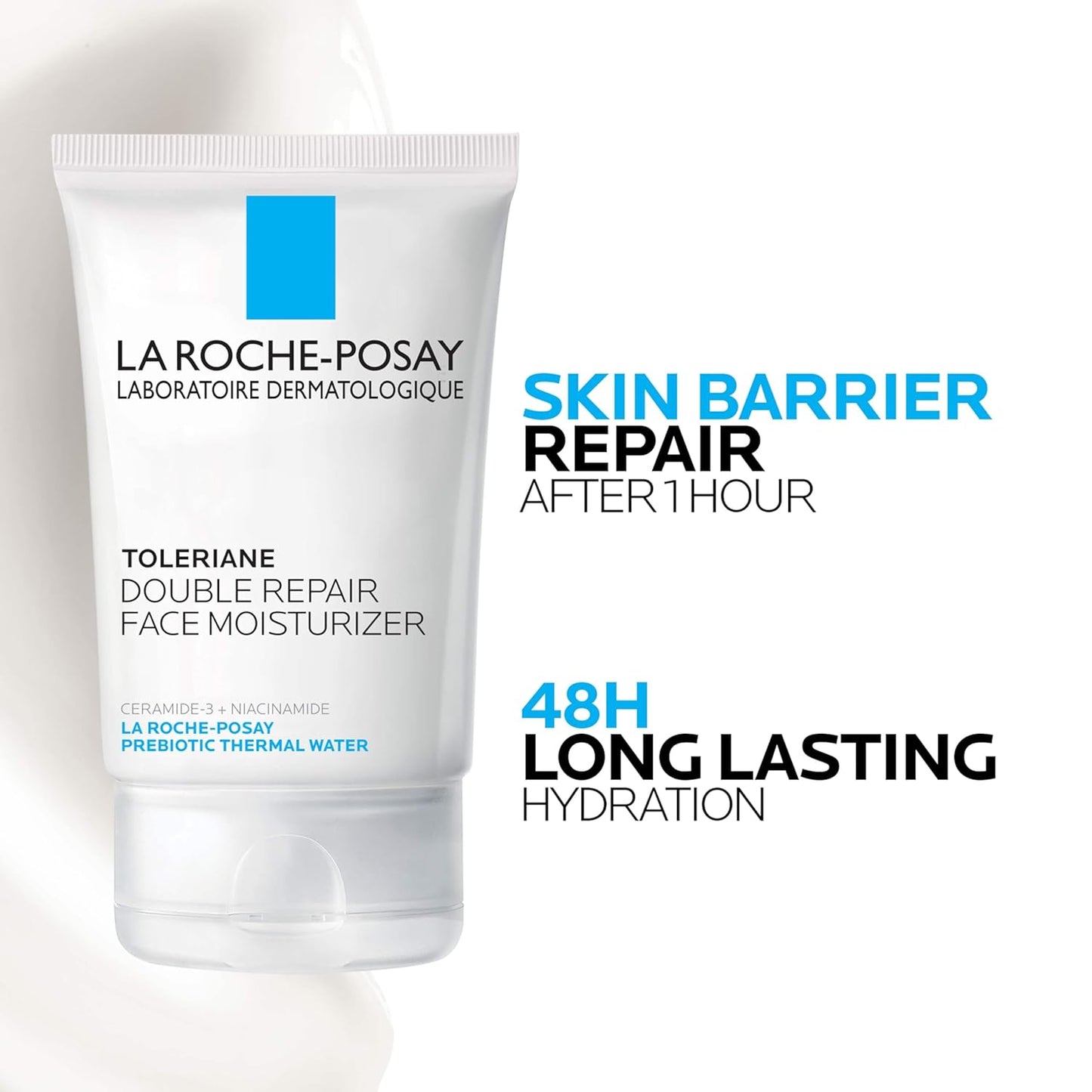 La Roche-Posay Toleriane Double Repair Face Moisturizer - Daily Cream with Ceramide & Niacinamide for All Skin Types | Fragrance-Free, Long-Lasting Hydration