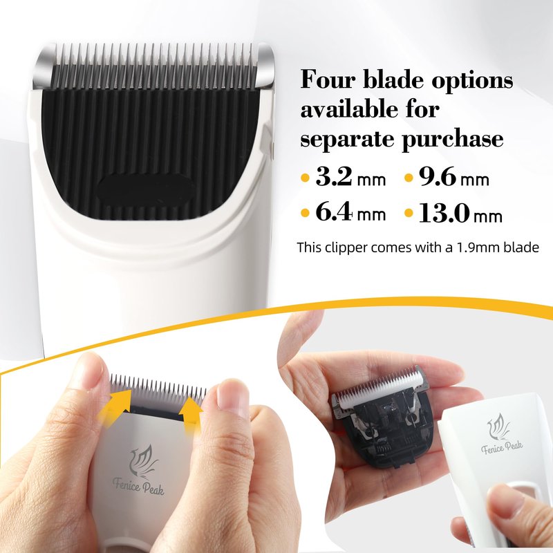 FENICE PEAK Dog Grooming Clippers for Thick Heavy Coats 3 Speeds Low Noise Pet Grooming Kit Cat Eletric Clipper with 10FC Ceramic & Stainless Steel Blade