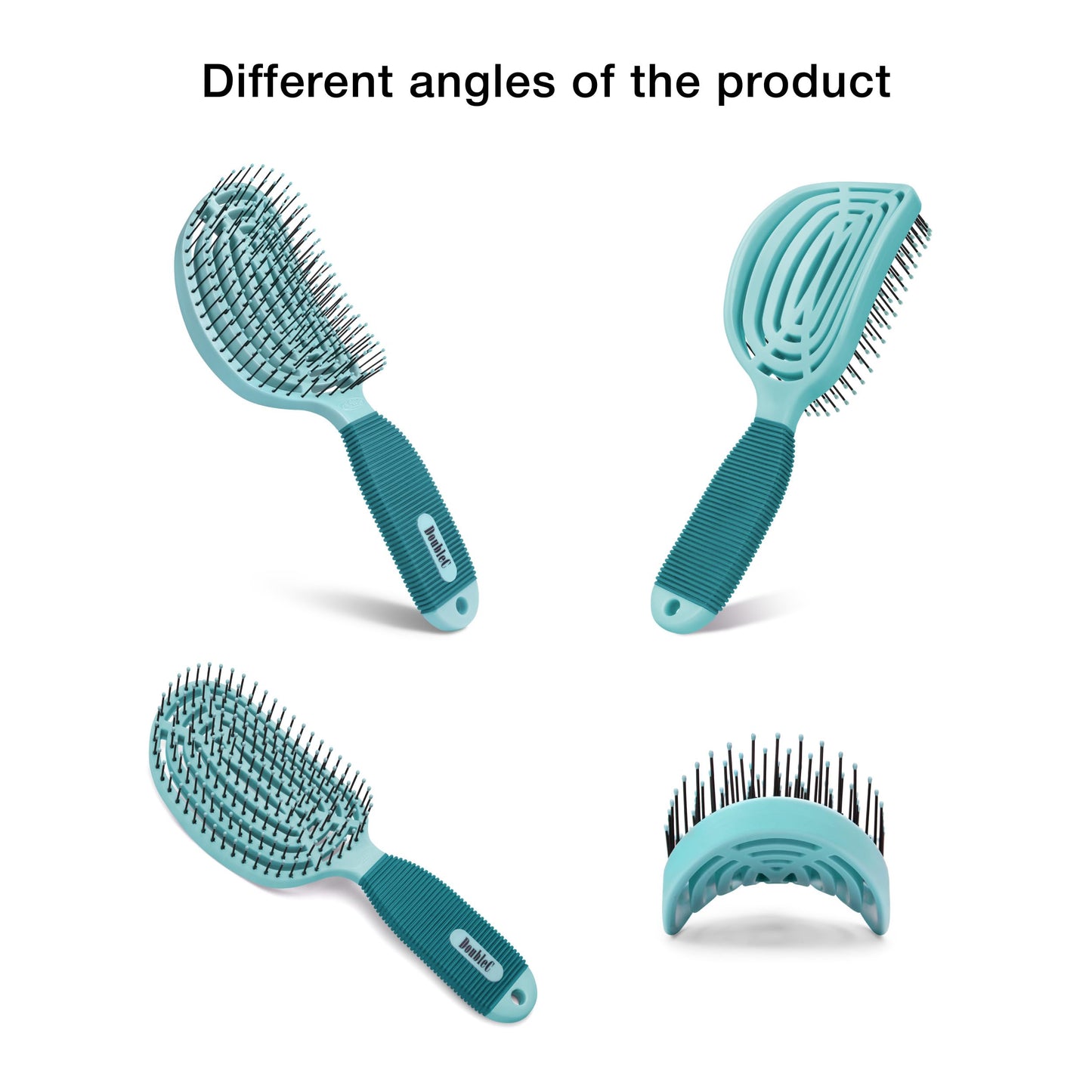 NuWay® DoubleC® Detangling Hair Brush – The Original Home Scalp-Care Brush – Patented Double Curved Scalp Care Hairbrush for Gentle Detangling, Volume Styling & Wet or Dry Hair (Grass Green)