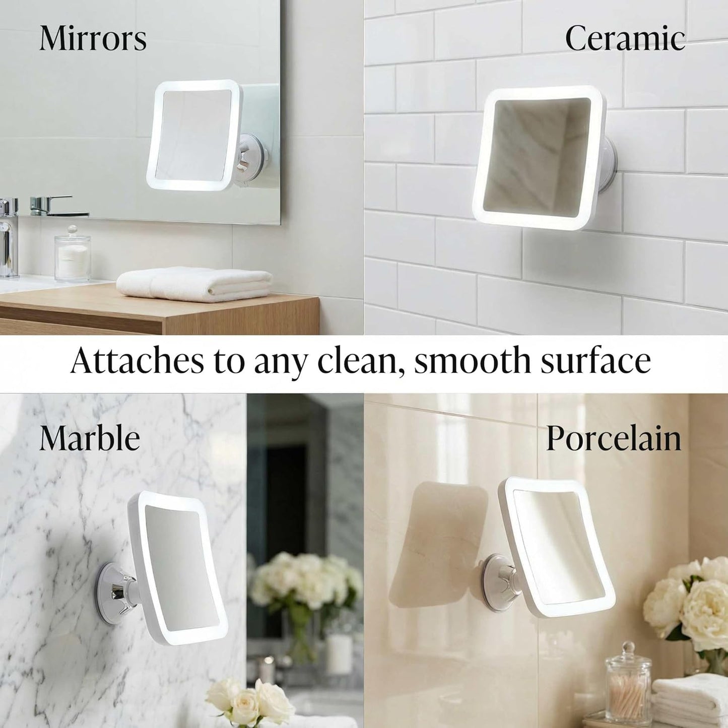 Fancii 10X Magnifying Lighted Makeup Mirror - Compact Cordless Vanity Mirror | 6.5" Wide, 360° Rotation