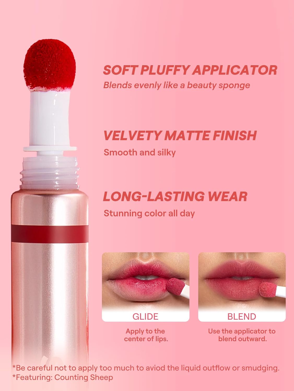 Pout Pillow Cushion Lip Gloss | Moisturizing Liquid Lipstick with High Shine Finish - 40 Winks