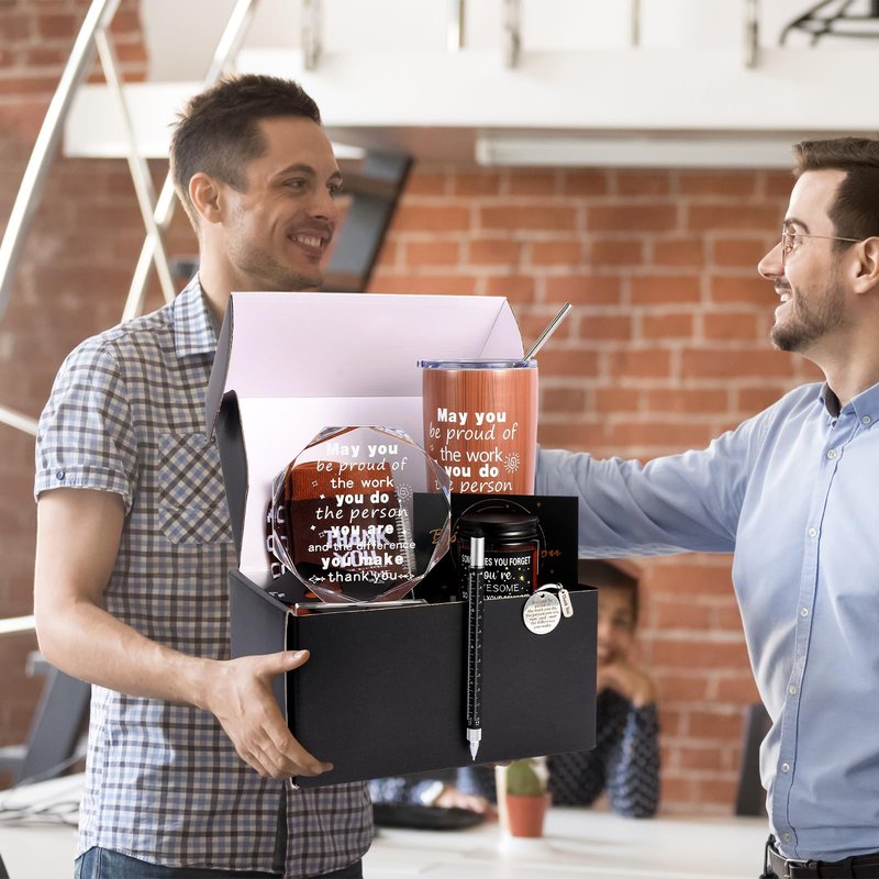 Kolewo4ever 9 Pieces Employee Appreciation Gifts for Men Christmas Gifts Thank You Gift May you Be Proud Gift for Team Coworkers Farewell Male Friend (Brown)