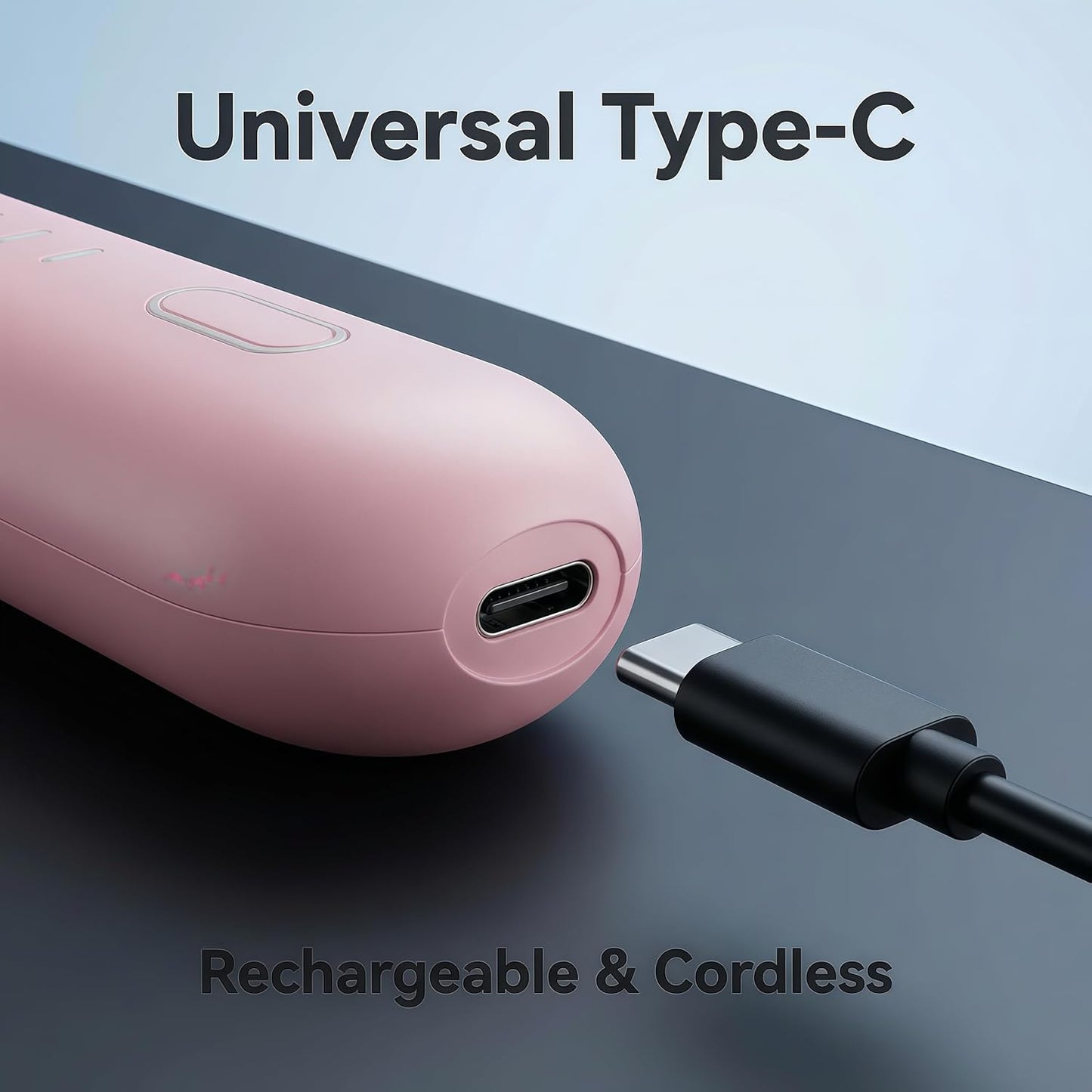 Cordless Hair Straightener Brush - Anti-Frizz Ionic Straightening Comb | Portable & Rechargeable (Pink)