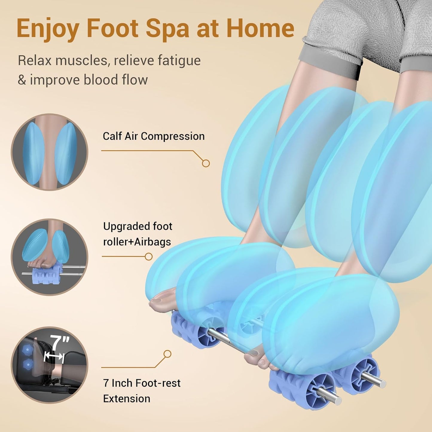 Full Body Massage Chair with Heat - Zero Gravity SL-Track 3D Massage, 12 Modes & Techniques | Calf & Foot Massage, Relaxation
