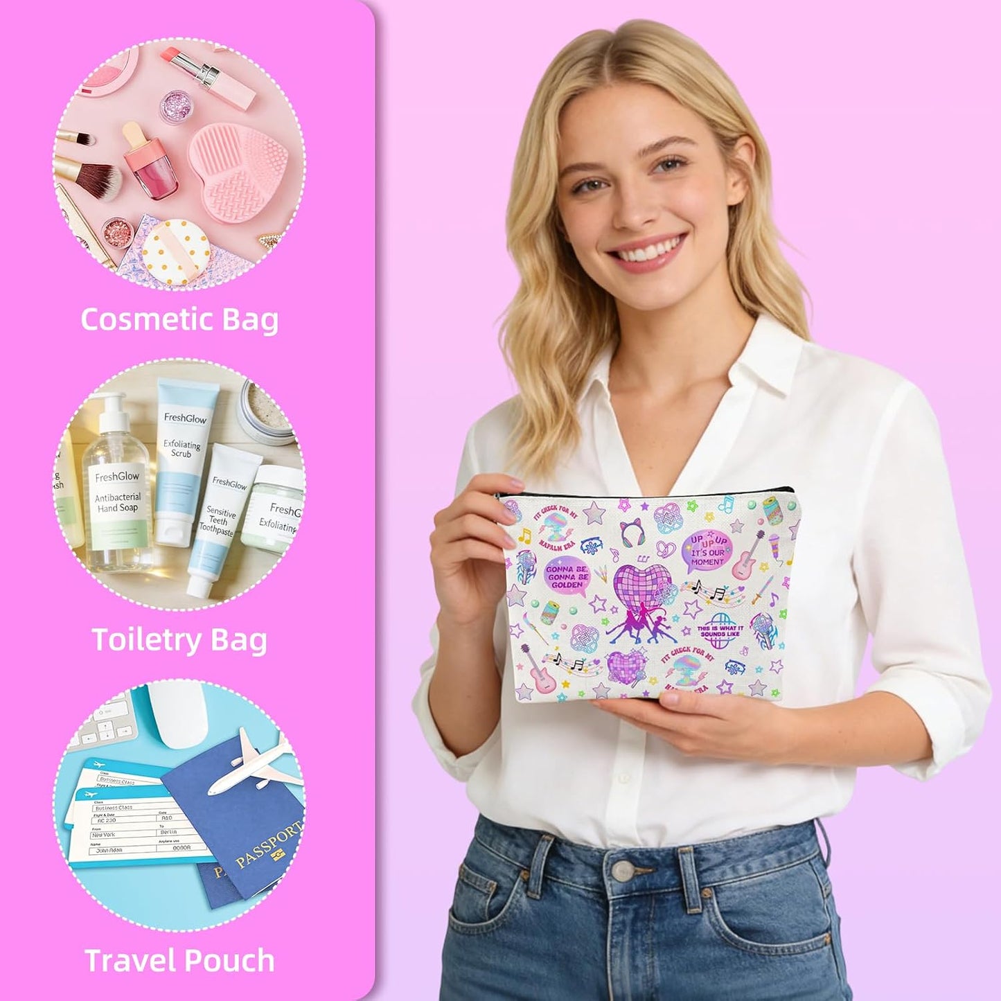 Kpop Merch Makeup Bag | Perfect Gift for K-Pop Fans | Stylish & Functional Design