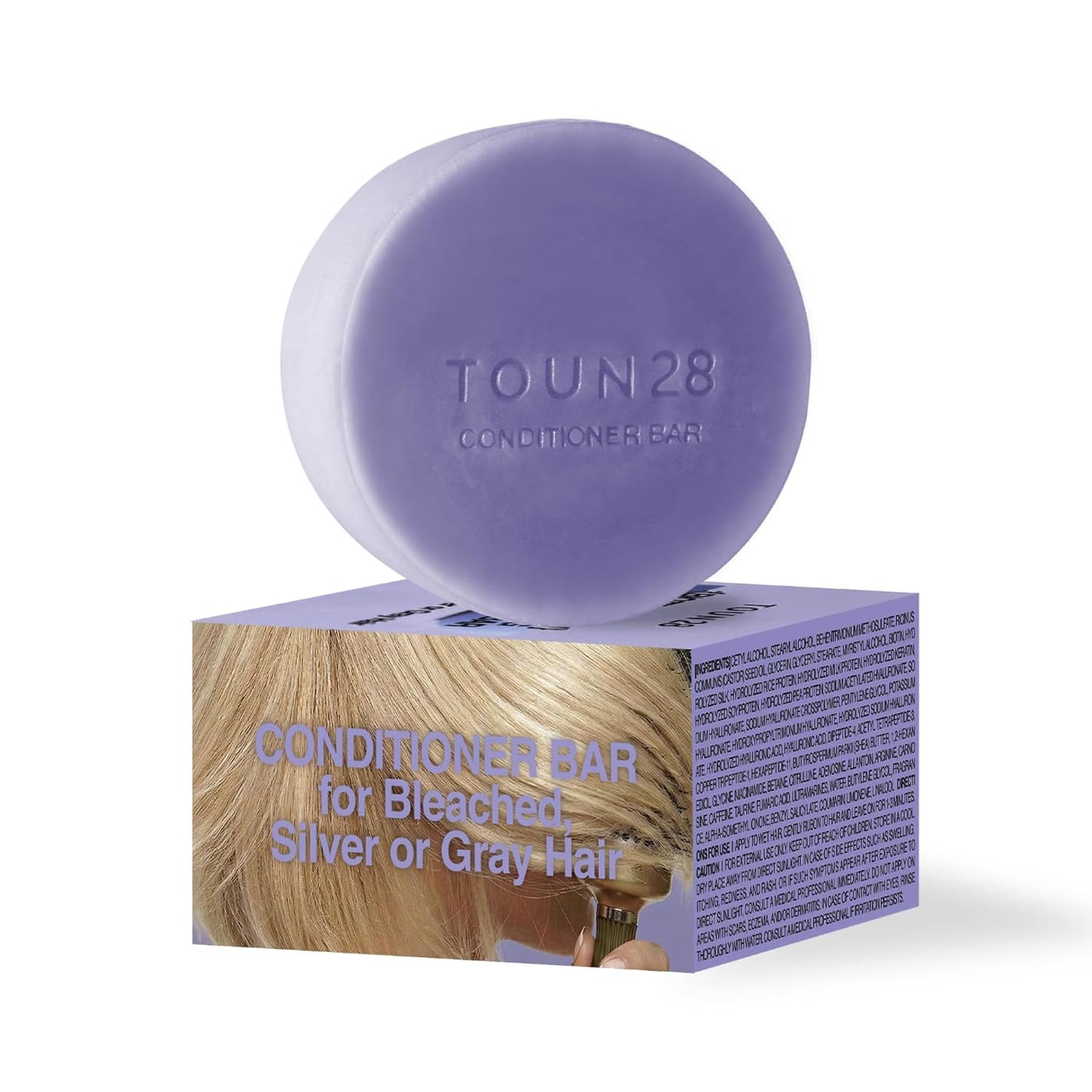 Biotin Keratin Purple Toning Treatment Bar - Solid Conditioner for Blonde & Gray Hair | 70g / 2.47 oz