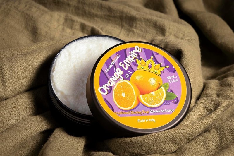 The Goodfellas' Smile, ORANGE EMPIRE (Orange & Citrus), Luxury Italian Shaving Soap, Formulated for Use with A Shaving Brush, Made in Italy