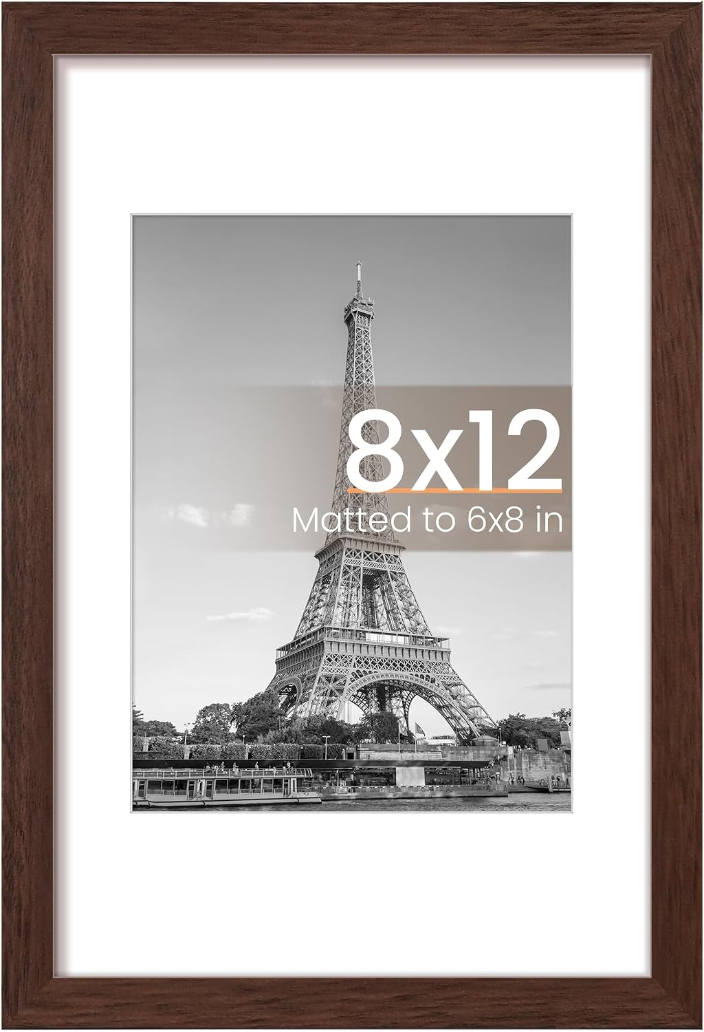 Upsimples 11x14 Picture Frame - Display 8x10 Photos with Mat or 11x14 Without Mat | Black Wall Hanging Frame