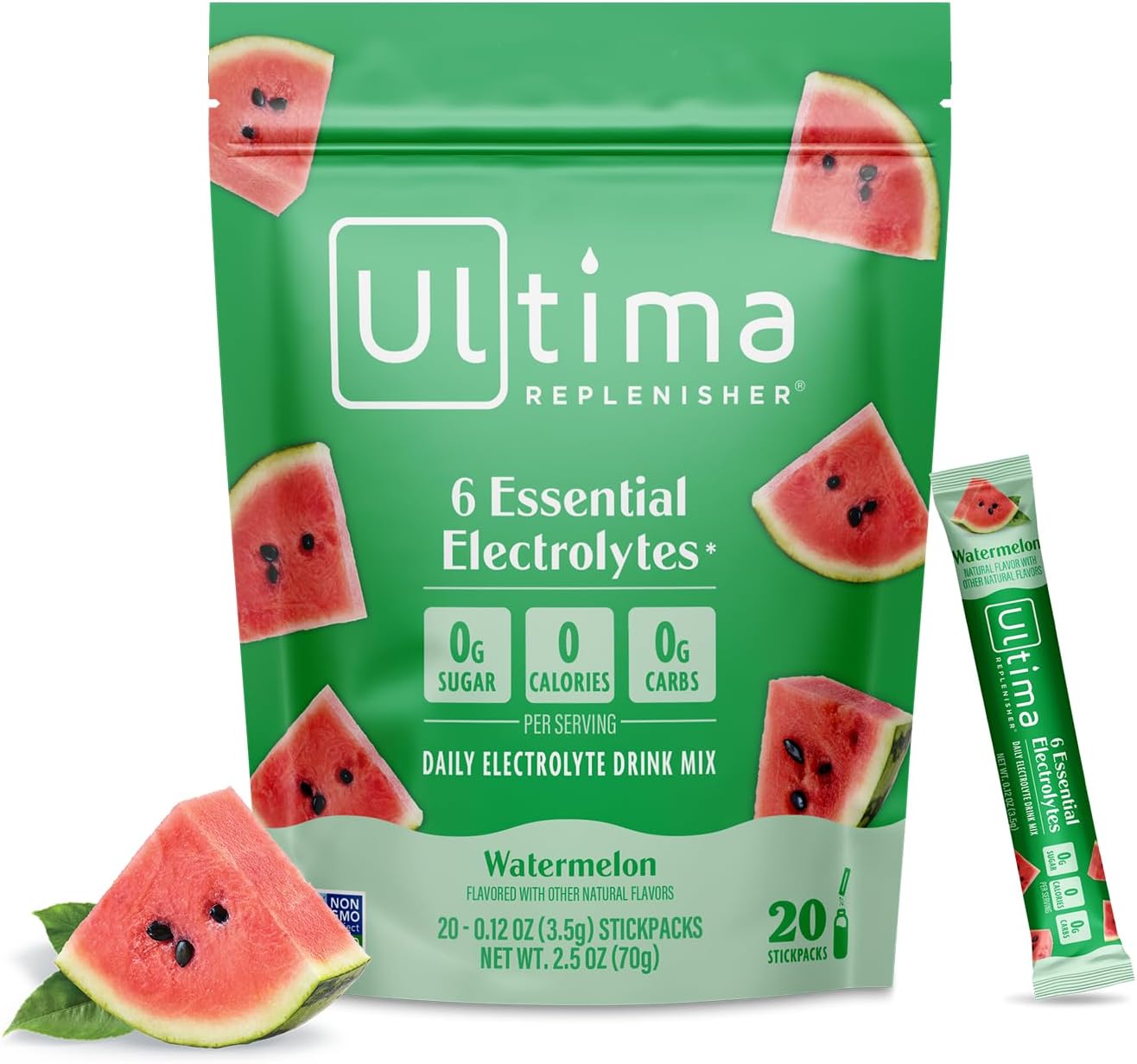 Ultima Replenisher Electrolyte Powder | Zero Sugar Hydration Packets with 6 Electrolytes – Original Variety Pack, 20 Stickpacks