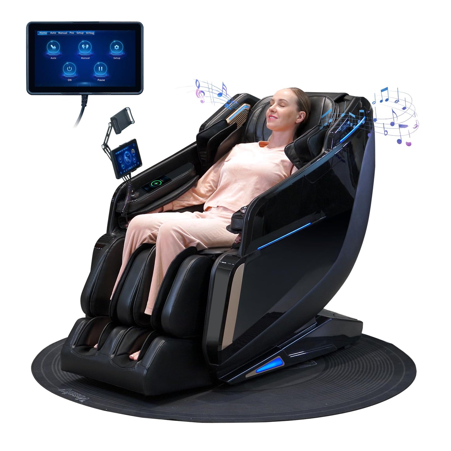 4D Massage Chairs Full Body 57" SL-Track Zero Gravity Massage Chair Recliner Shiatsu with Heat, AI Voice Control, Foot Roller & 3-Zone Heating - Home Electric Massager for Mom/Wife/Dad/Home Office
