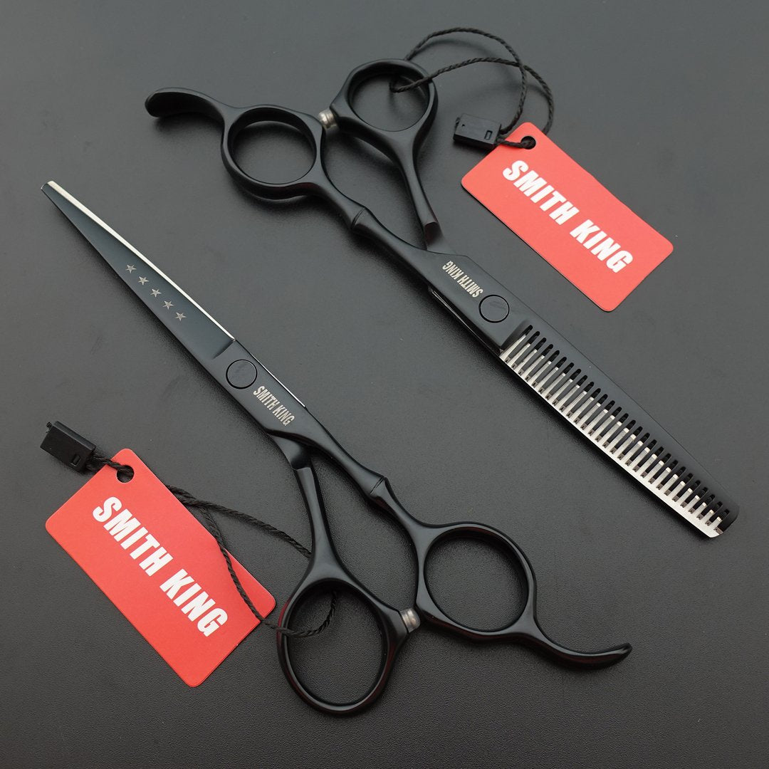 Professional Hair Cutting & Thinning Scissors Set - 6.0 Inches | Black Razor Edge