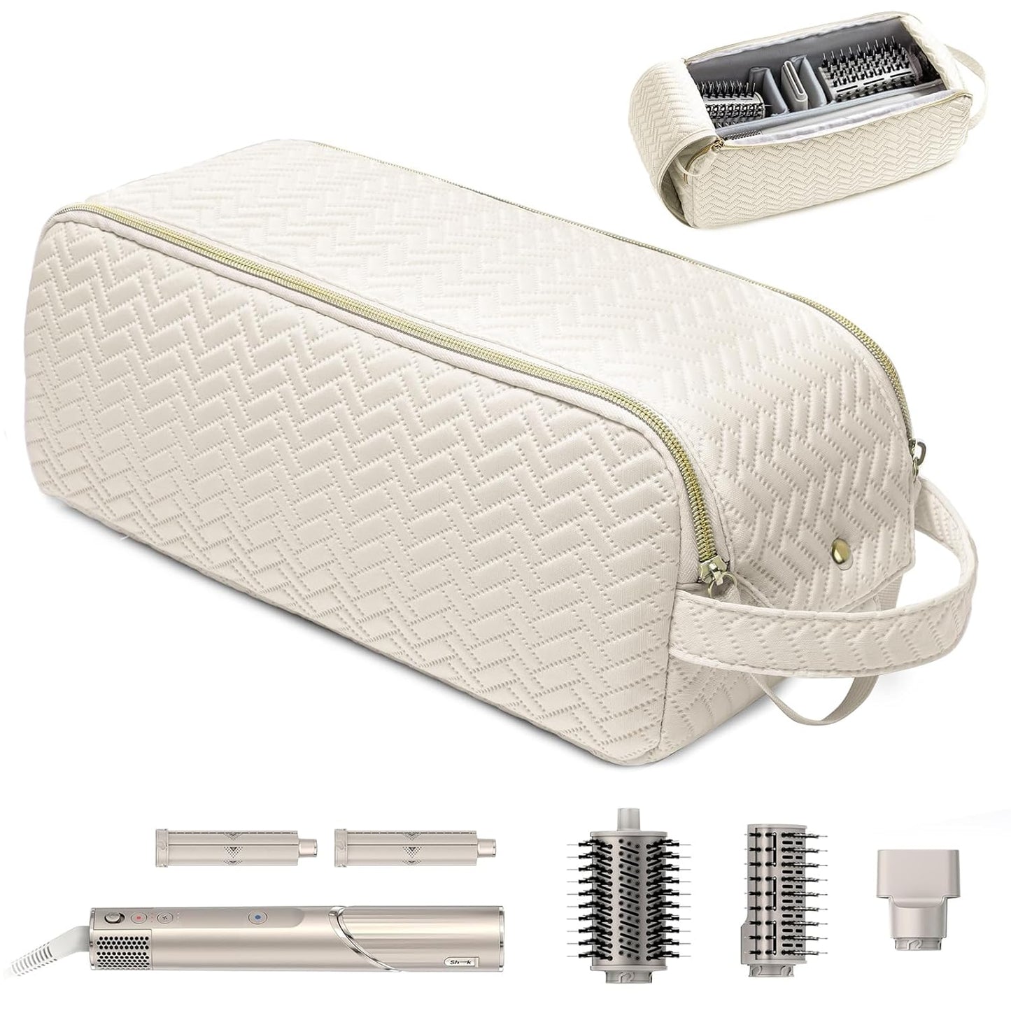 Large Hair Tools Travel Bag - 2-in-1 Organizer for Hair Dryer, Flat Irons & Curling Irons | Perfect for Travel Essentials