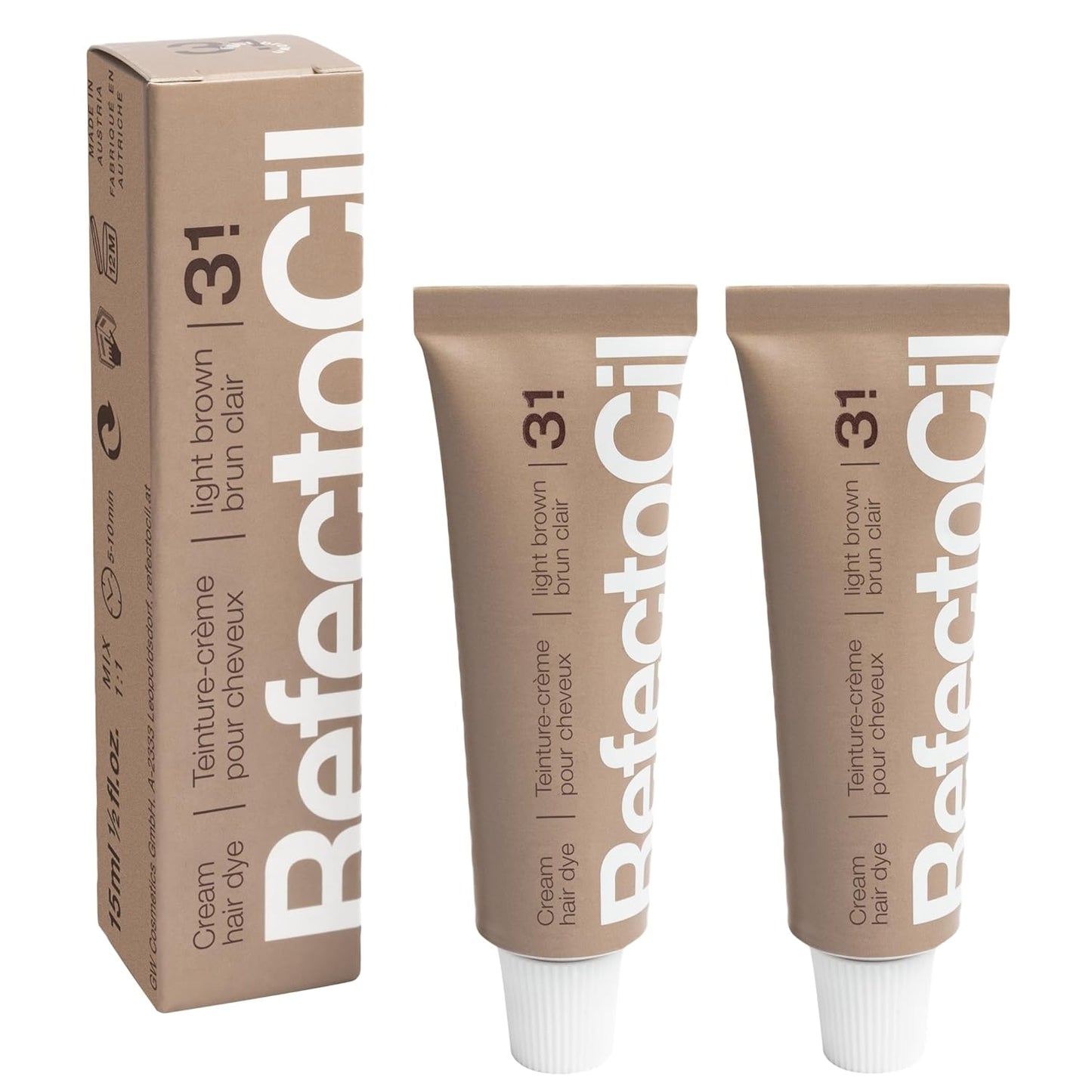 RefectoCil Cream Hair Dye 2-Pack | Professional Long-Lasting Hair Tint in Rich Shades