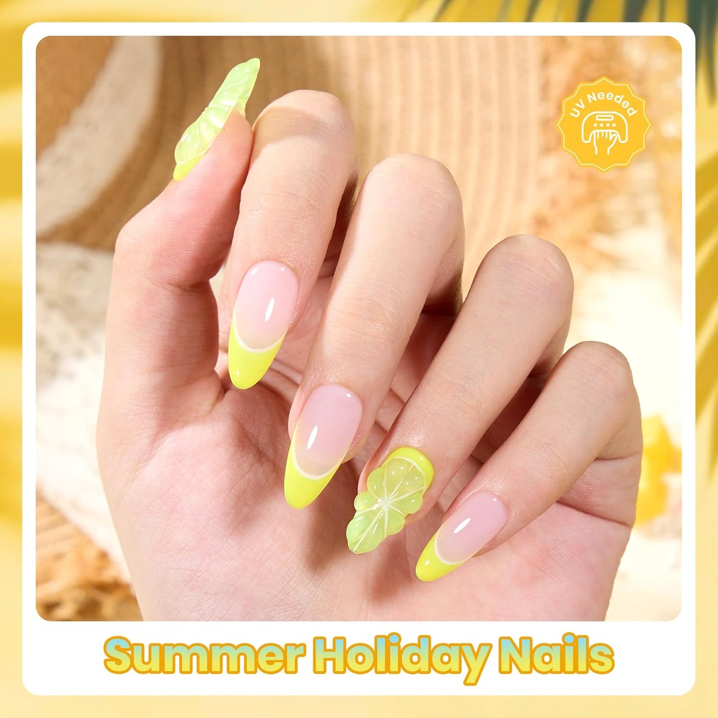 Beetles Yellow Gel Nail Polish Set - Amalfi Holiday | 6 Vibrant Summer Colors for Long-Lasting DIY Nail Art