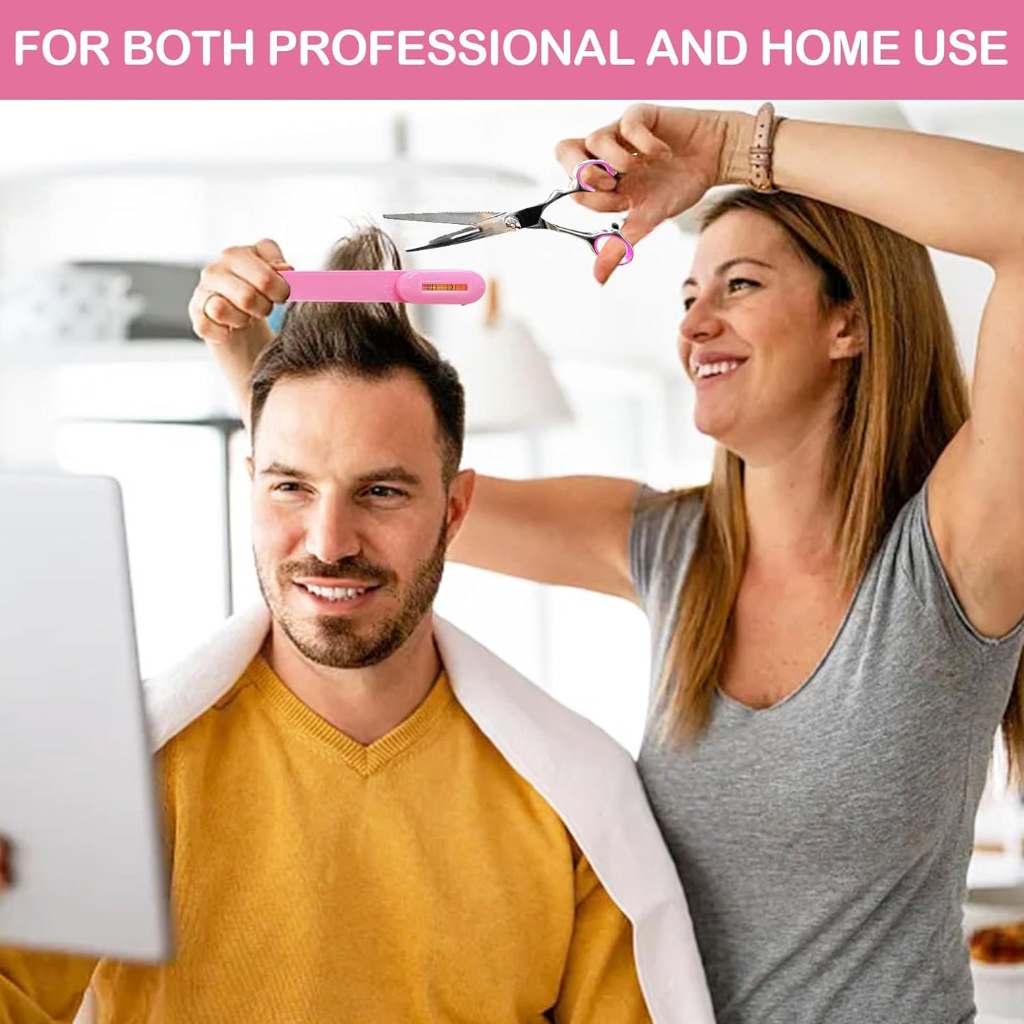 TagRecove Professional Hair Cutting Kit for Women Gifts, Easy-to-Use Split Ends Hair Trimmer, DIY Home Hair Cutting Tools for Bangs, Layers, Bobs, Practical Hair Cutting Clip, Pink