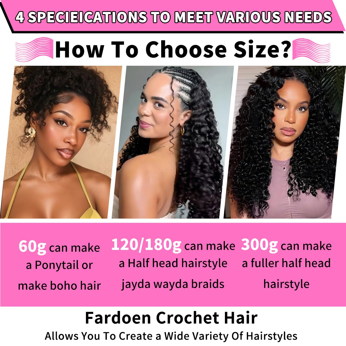 Human Crochet Hair for Black Women - 20 Inch Burmese Curly Pre-Looped | Natural Black, Reusable Bundles