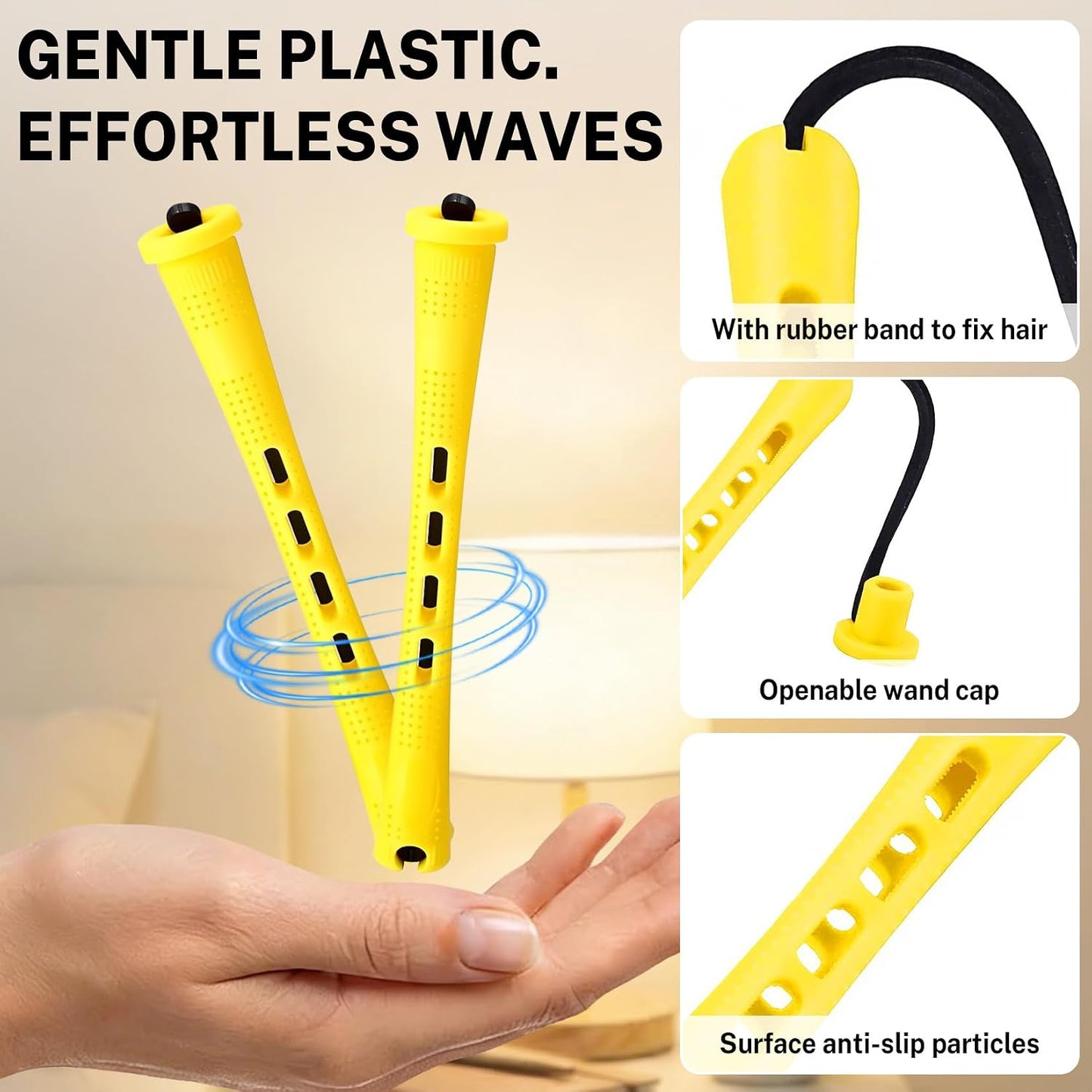 60 Pcs Perm Rods - Cold Wave Curling Rollers for Long & Short Hair | DIY Hairdressing Tool (0.28 x 3.22 Inches)