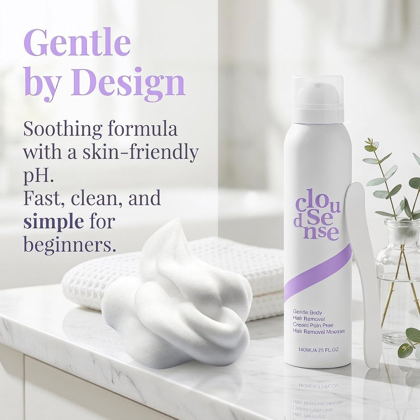 Gentle Hair Removal Spray for Sensitive Skin | Smooth Body & Legs, 150ml