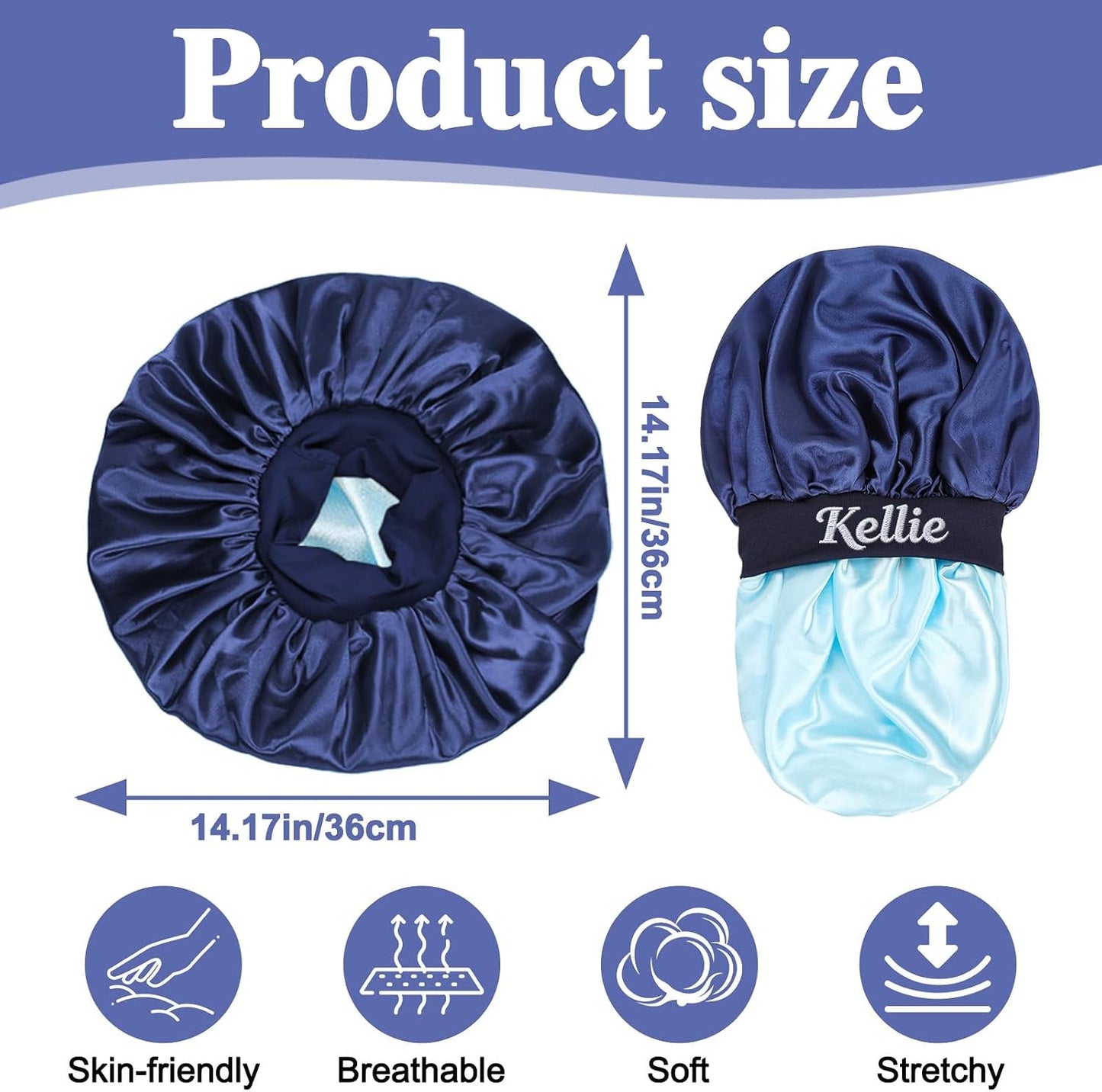 Custom Silk Bonnet - Satin Hair Cover for Sleeping | Perfect for Curly & Braided Hair