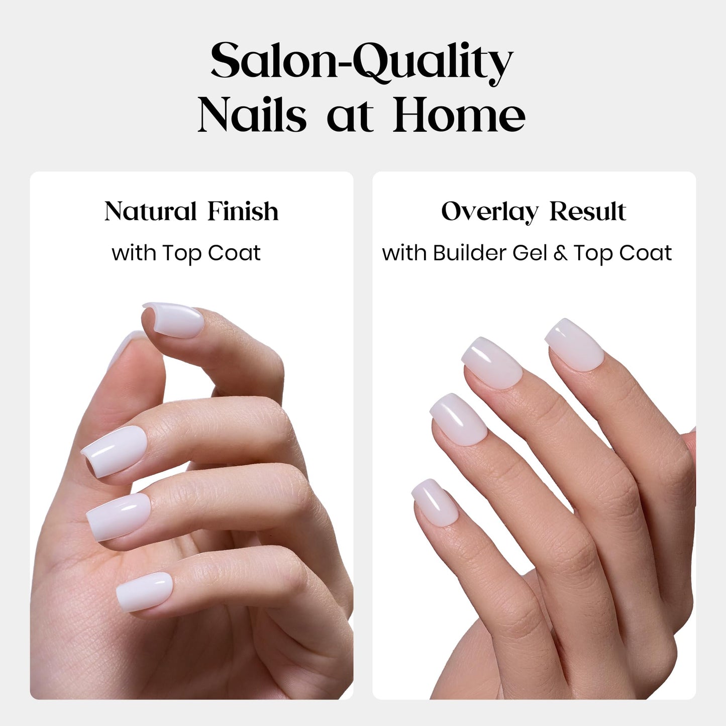 Beetles Short Square Press on Nails, Milky White Fake Nail Tips 150Pcs