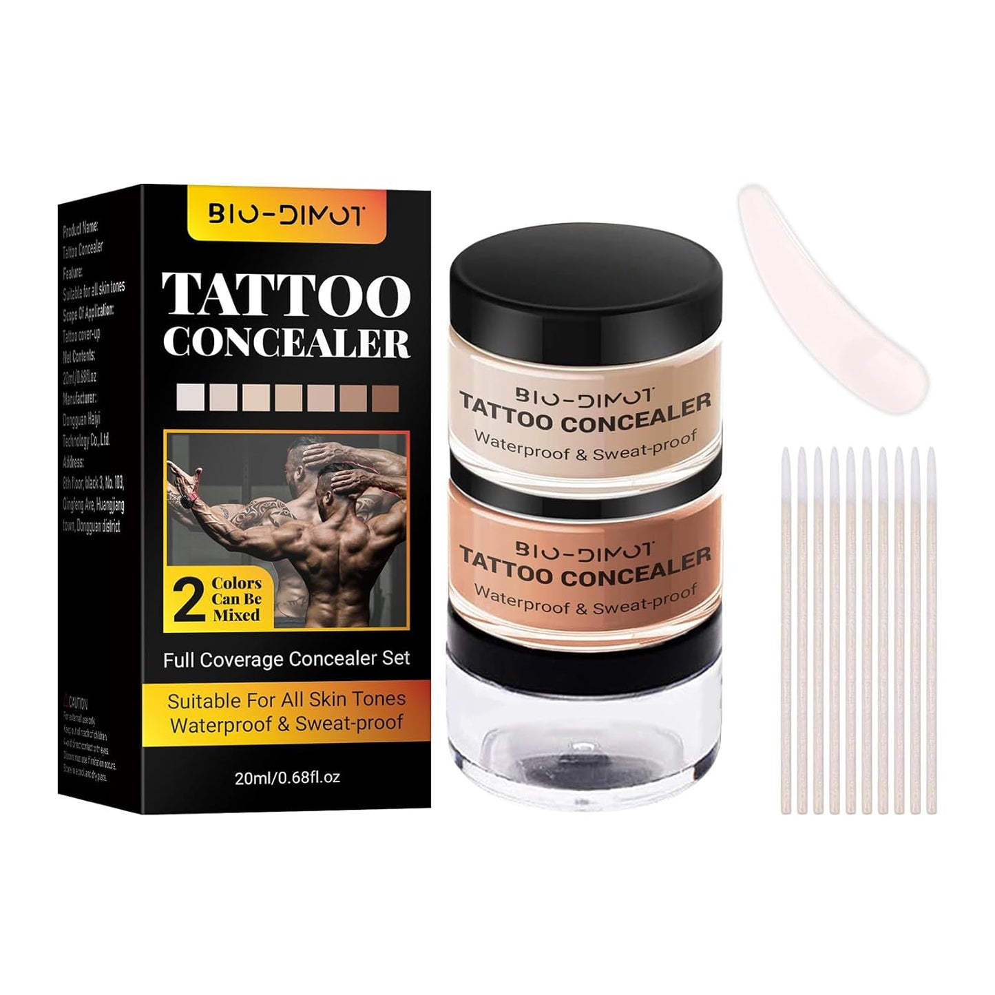 Tattoo Cover Up Makeup - Waterproof Full Coverage Foundation for Scars & Birthmarks | Natural Skin Tone Match, 0.68oz