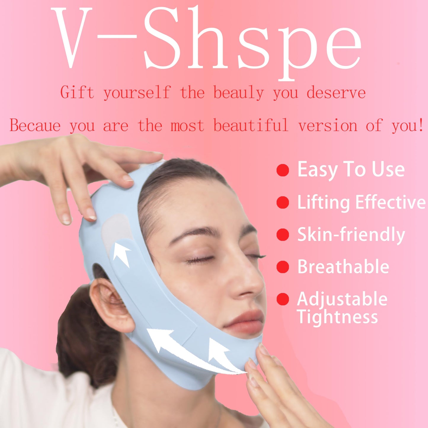 V Line Lifting Mask Chin Strap for Sleeping, Face Lifting Strap, Chin Strap, V Line Mask, Jawline Shaper, Jaw Strap, Double Chin Reducer,Face Lift Tape & Snoring Solution (Blue~)