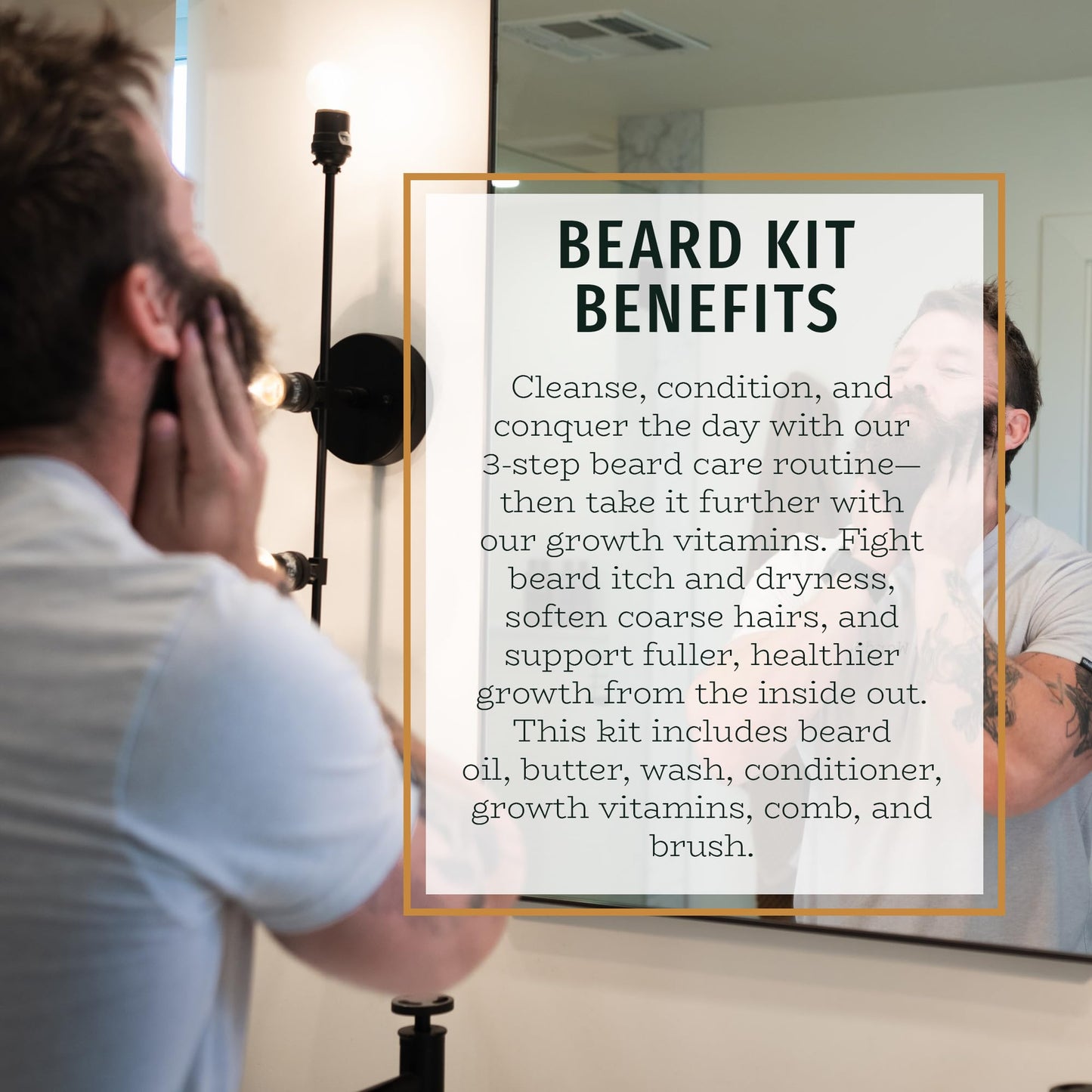 Live Bearded Total Beardsman Kit - Complete Beard Growth Kit for Men - Beard Oil, Butter, Wash, Conditioner, Vitamins, Comb, Brush | 1880 - Bourbon, Bitters, Citrus