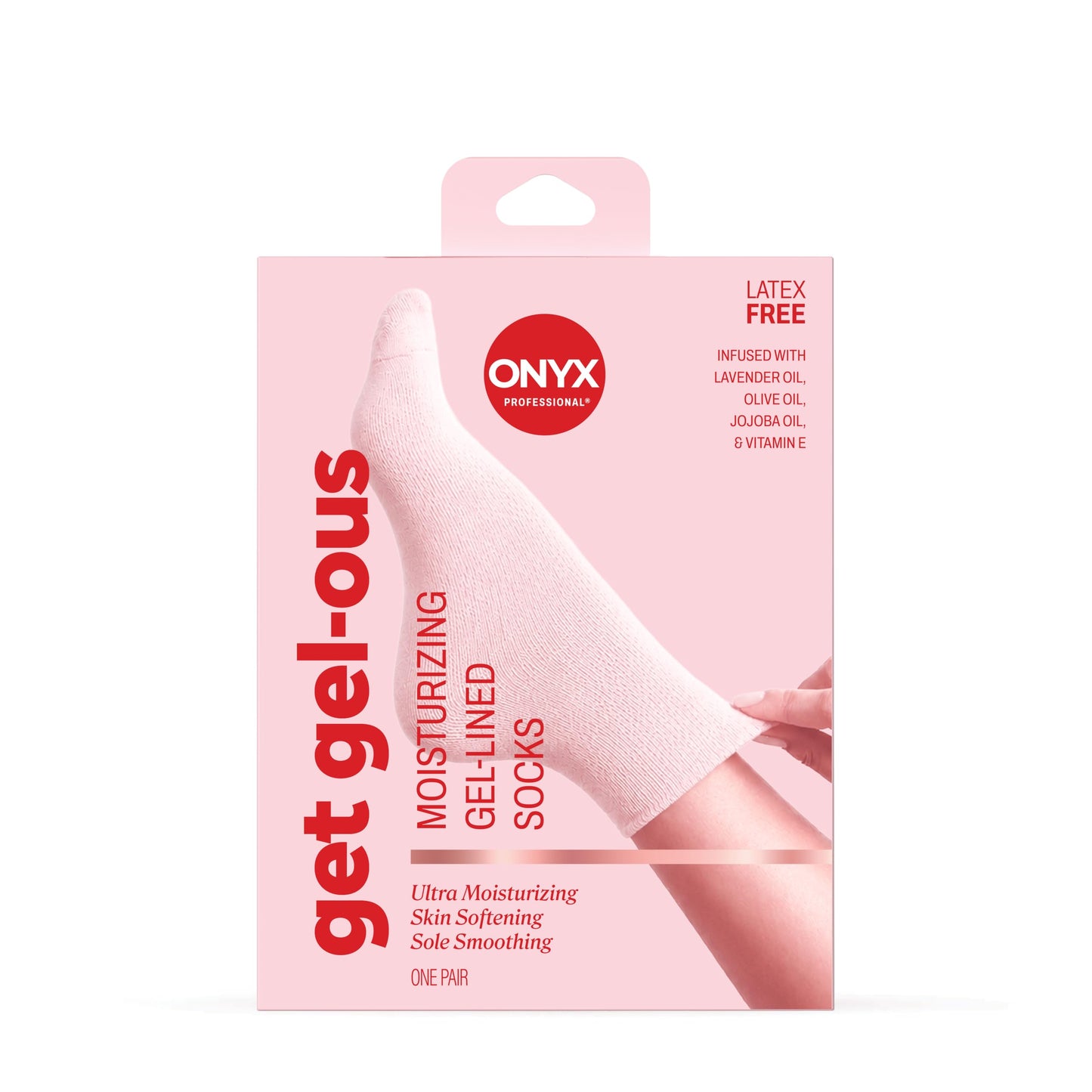 Onyx Professional Gel Moisturizing Socks, One Size Dry Feet Treatment for Women or Men, Hydrating Spa Socks for Dry Feet and Cracked Heel Repair, One Reusable Pair