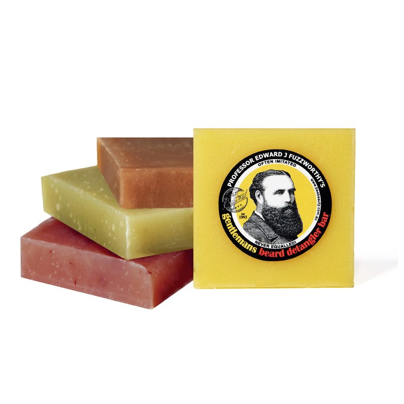 Beard Care Grooming Kit Gift Set | Professor Fuzzworthy Best Beard Shampoo, Conditioner Balm & Boar Bristle Brush | Holiday Gifts for Men | 100% Natural | Organic Essential & Kunzea Oils