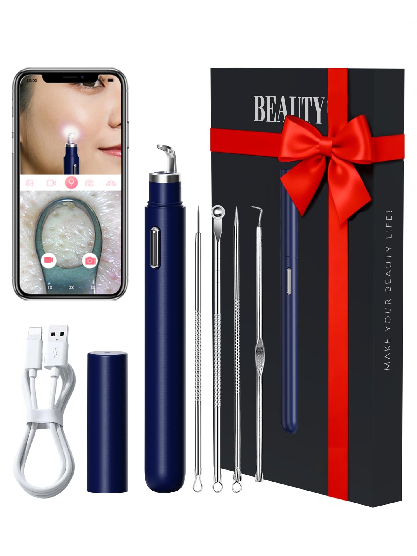 Visual Blackhead Remover with Camera 20X Extractor Kit for iPhone/Android