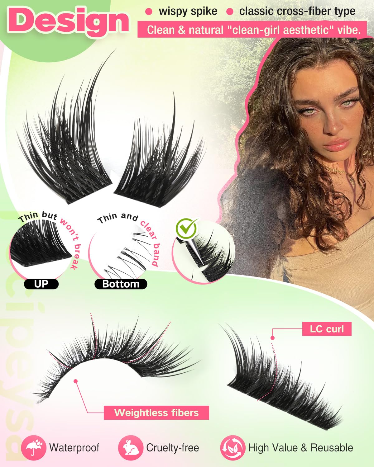 Fox Eye Lash Clusters - Wispy Cluster Eyelashes Kit with 10-18mm Lengths | DIY Extensions, Bond & Tweezers Included