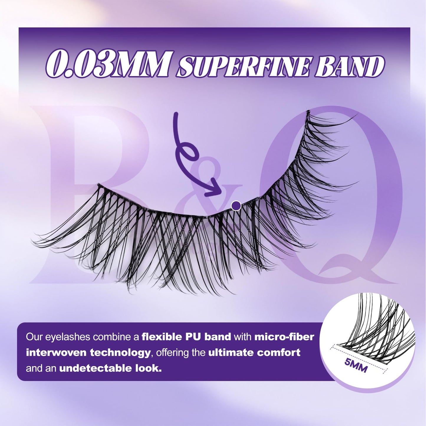 B&Q Wispy Lash Clusters Kit, Natural 01, Individual False Eyelashes Extension Set, Undetectable Natural Look for Effortless Day-to-Night Beauty, from Office Elegance to Date Night Glamour(8-16mix)