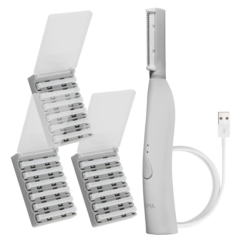 SPA SCIENCES - SIMA Patented Dermaplane Razor for Women Face – Painless 2-in-1 Facial Exfoliation & Peach Fuzz Hair Removal – Anti-Aging – 3 Speeds – Rechargeable – 19 Weeks Treatment