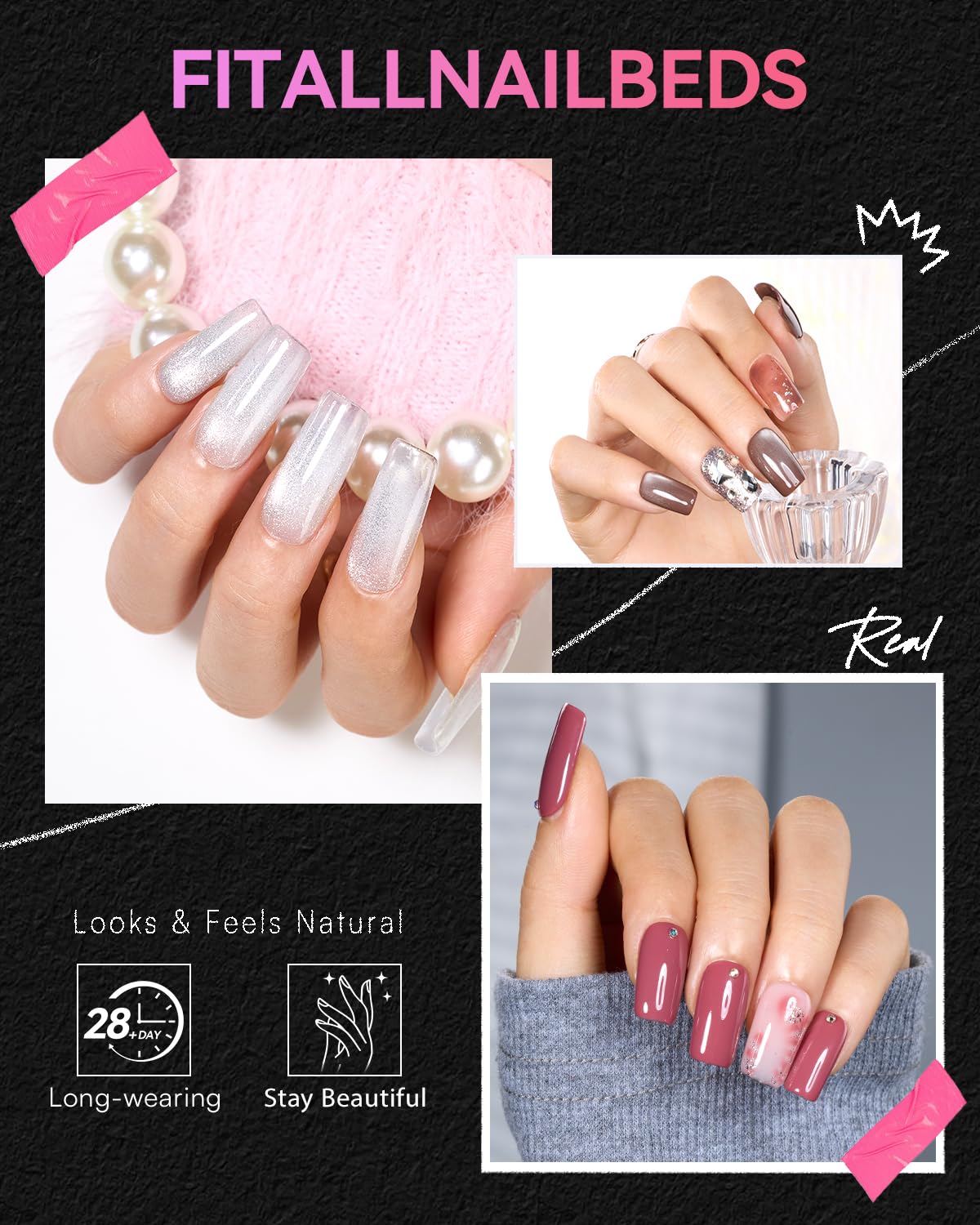 Makartt Short Square Nail Tips: 504 PCS Half Cover Pre-shaped Acrylic Nail Tips, Half Matte, 15 Sizes, False Nails - Easy-to-go Nail Extensions Manicure Supplies Salon DIY at Home