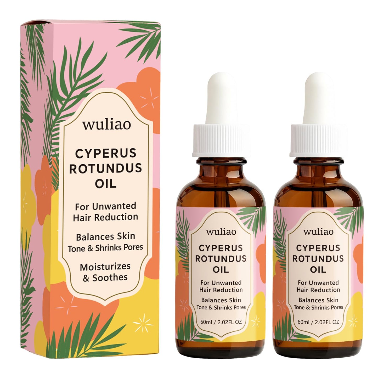 Cyperus Rotundus Oil for Hair Removal - Organic Cold-Pressed Formula to Help Reduce the Appearance of Unwanted Hair, Moisturizing & Soothing Body Oil, Gentle for Sensitive Skin, 60ml (2)