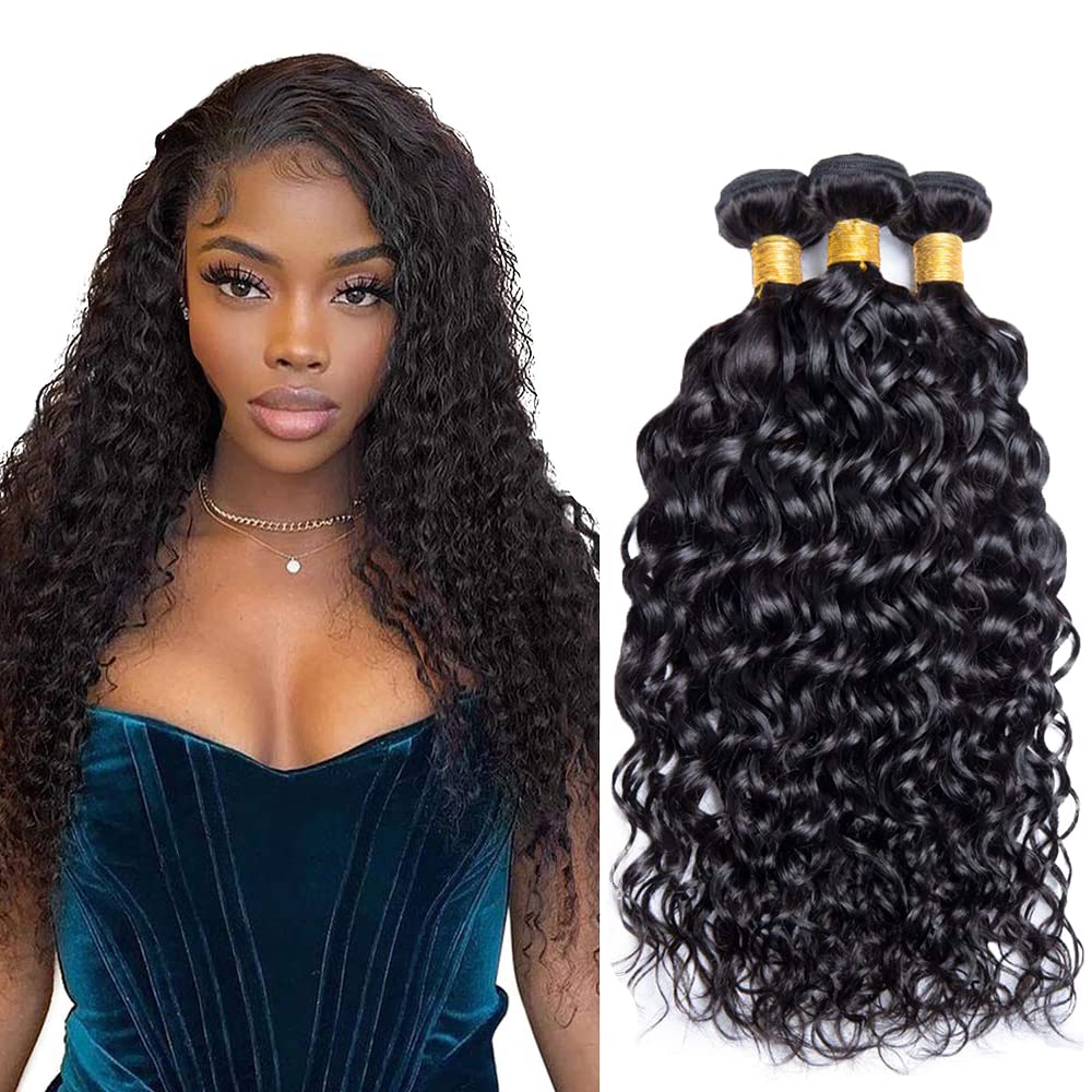24 26 28 inch Water Wave Bundles Human Hair Bundles Human Hair Wet and Wavy Bundle Natural Black Color 150g