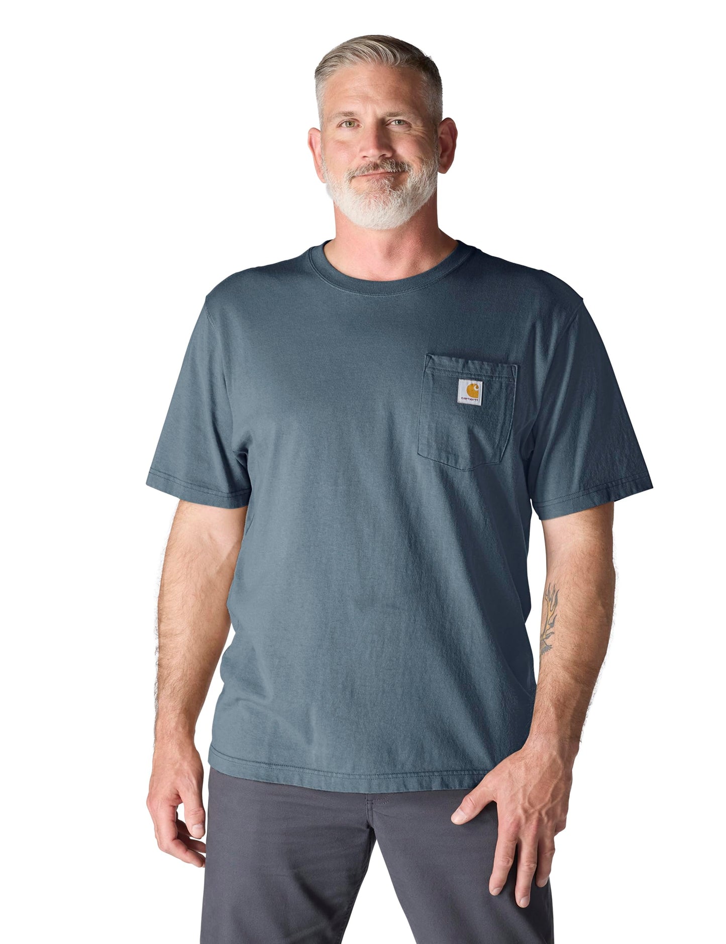 Carhartt Men's Iconic K87 Pocket T-Shirt, Bluestone, Large