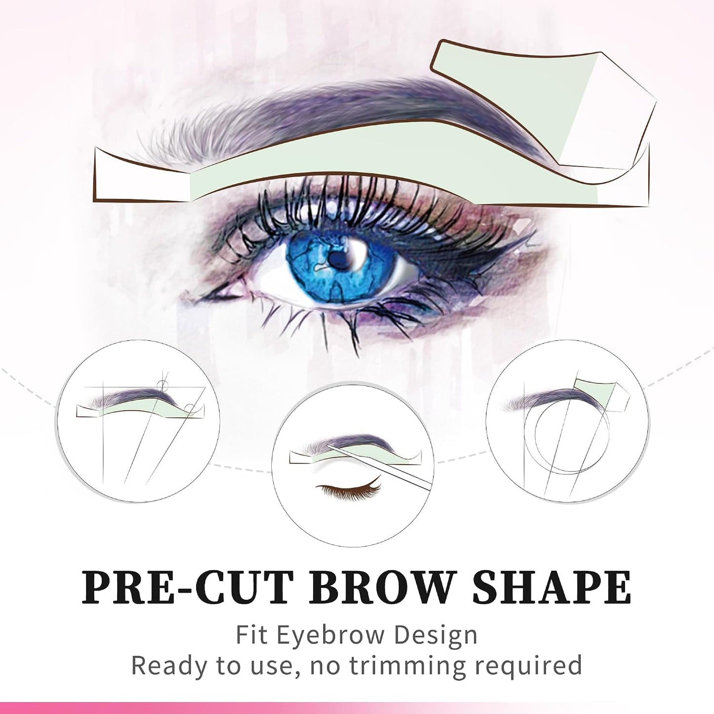Hair Removal Kit - Eyebrow Wax Strips with Pearl Powder & Essential Oil | 24 Strips for Sensitive Skin