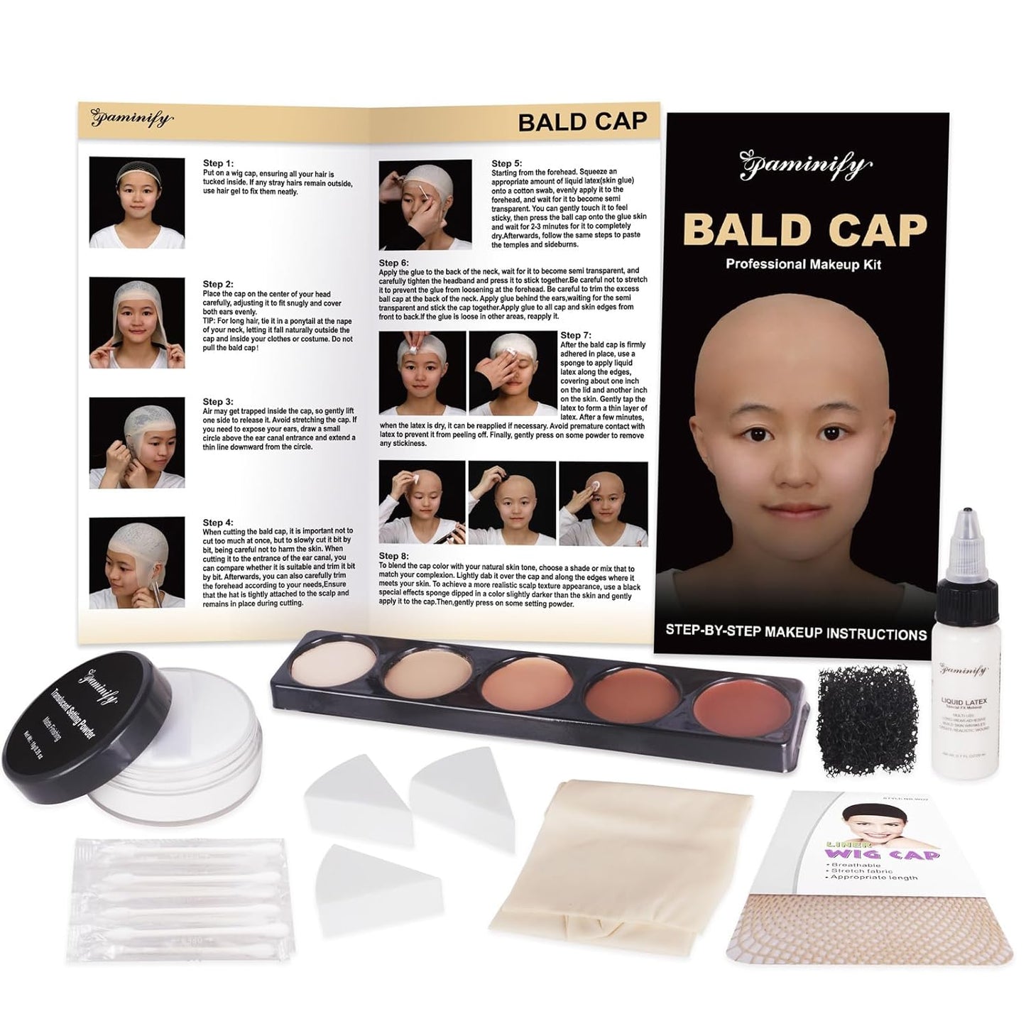 Bald Cap Kit - Complete SFX Makeup Set for Halloween & Cosplay | Professional Tools & Instructions
