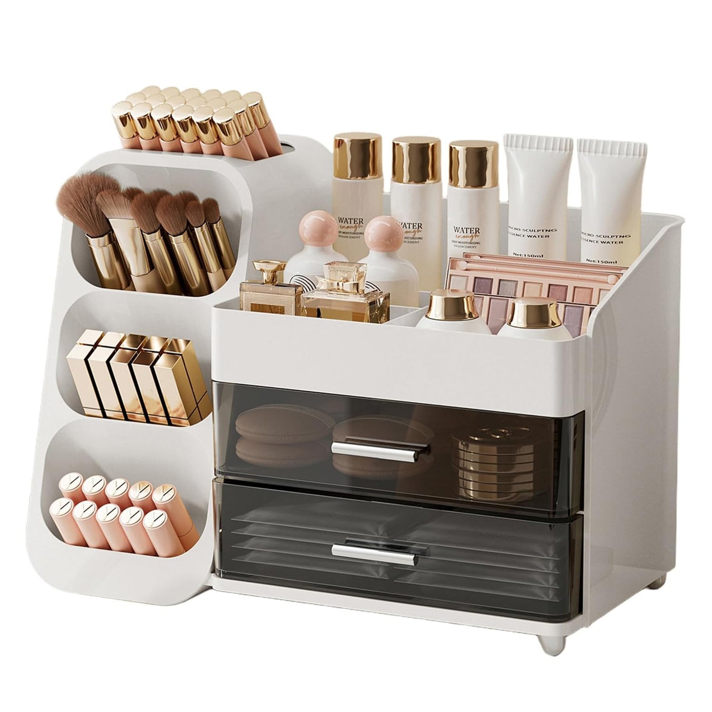 UFORU Makeup Organizer Countertop with Brush Holder for Vanity Bathroom
