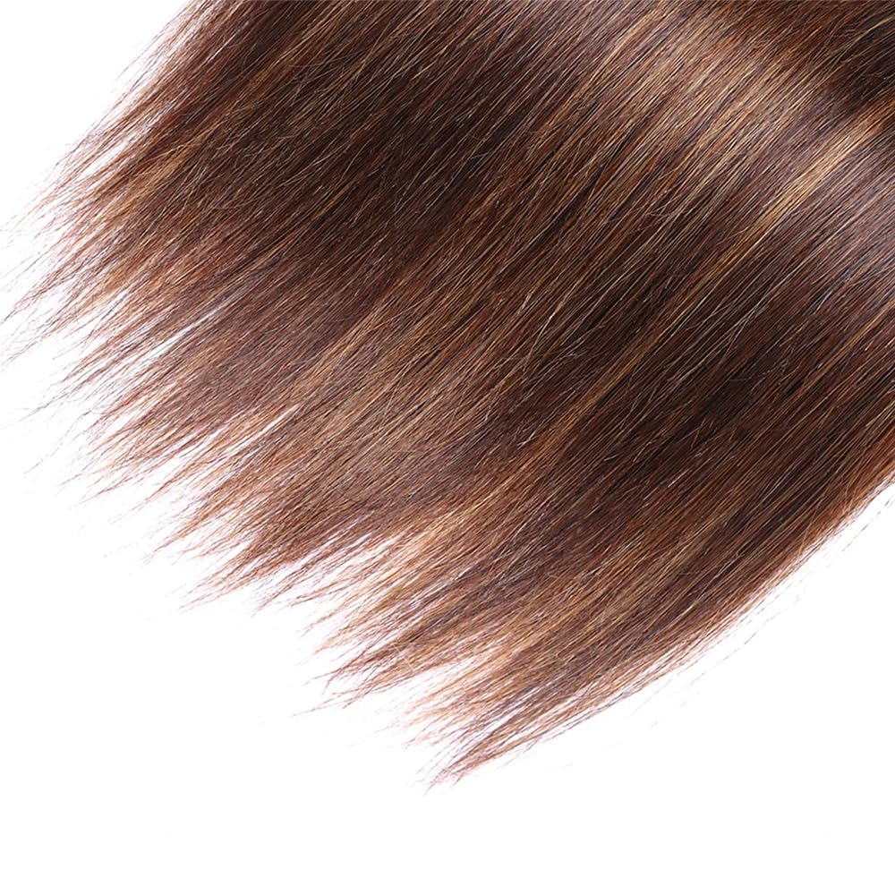P430 Human Hair Bundles Light Brown Straight Bundles 30 Inch 100g Brazilian Virgin Hair 1 Bundle Color 4 and 30 Bundle Hair Extensions