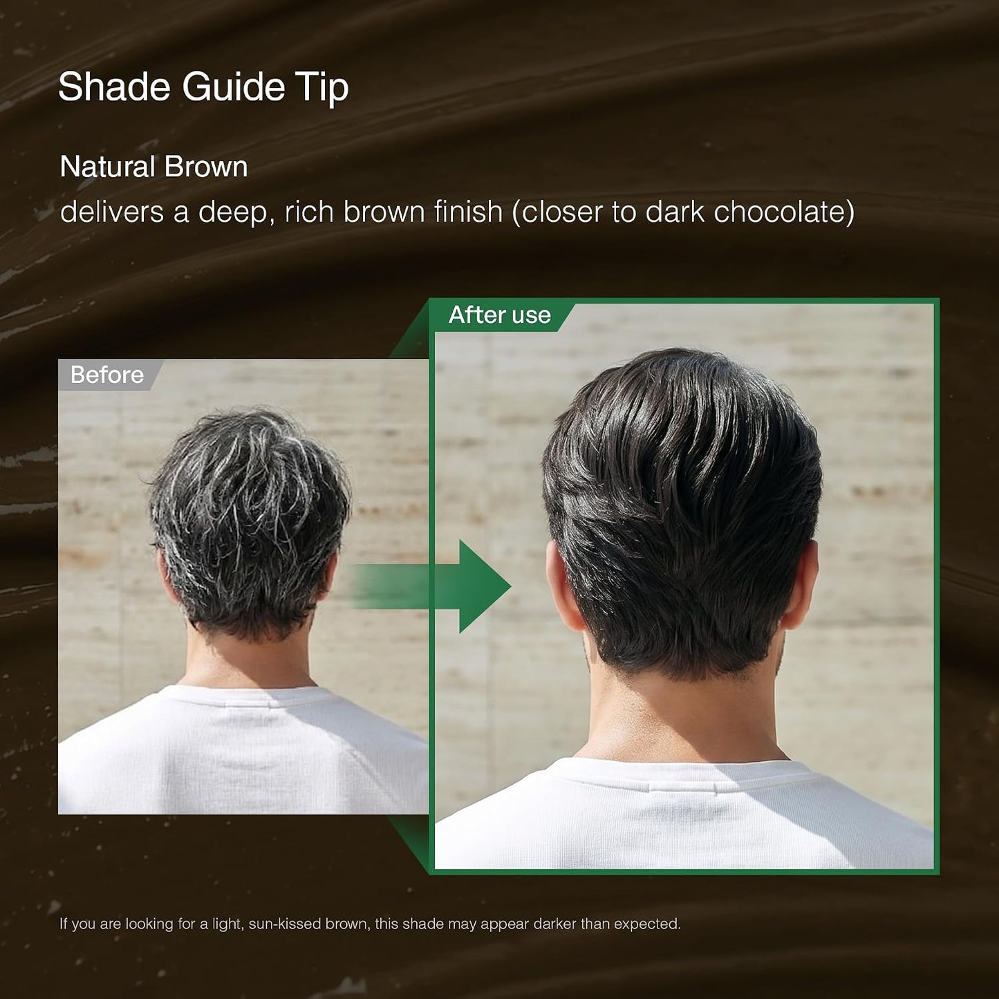 Natural Brown Korean Hair Dye - Ammonia-Free, PPD-Free Color Powder for 100% Gray Coverage | 3 Packets