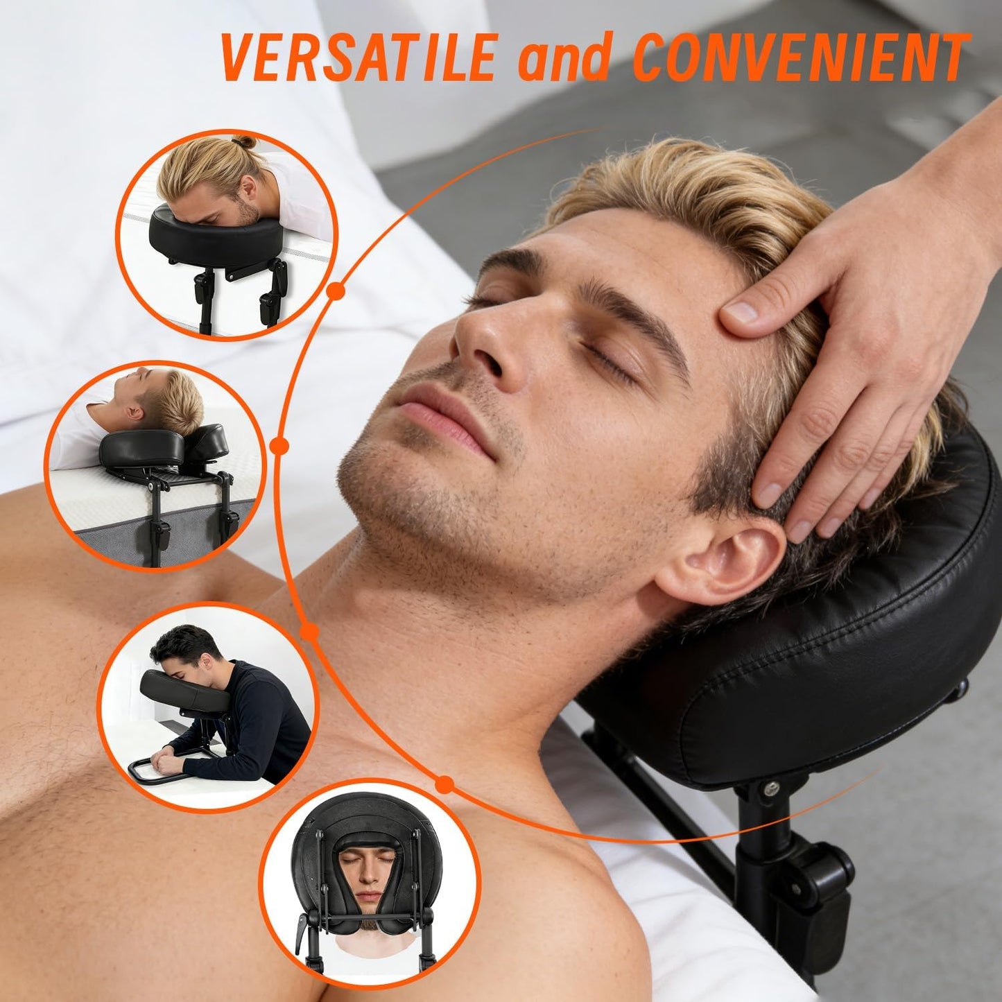 Adjustable Massage Headrest - Portable Face Cradle for Home Use | Ideal for Eye Surgery Recovery & Massage Tables