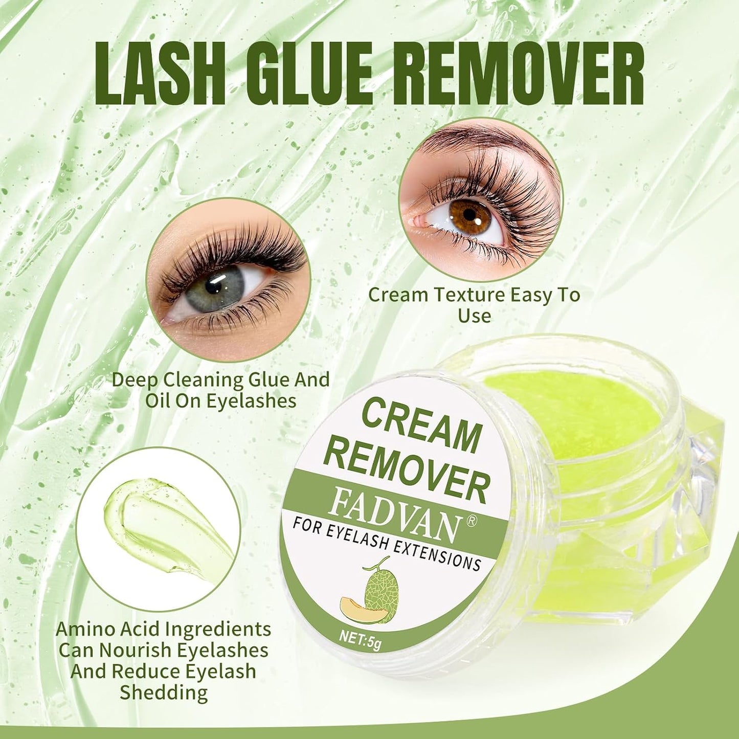 Lash Remover Gel - Gentle & Quick Eyelash Extension Glue Remover for Sensitive Skin | 5g Travel Size