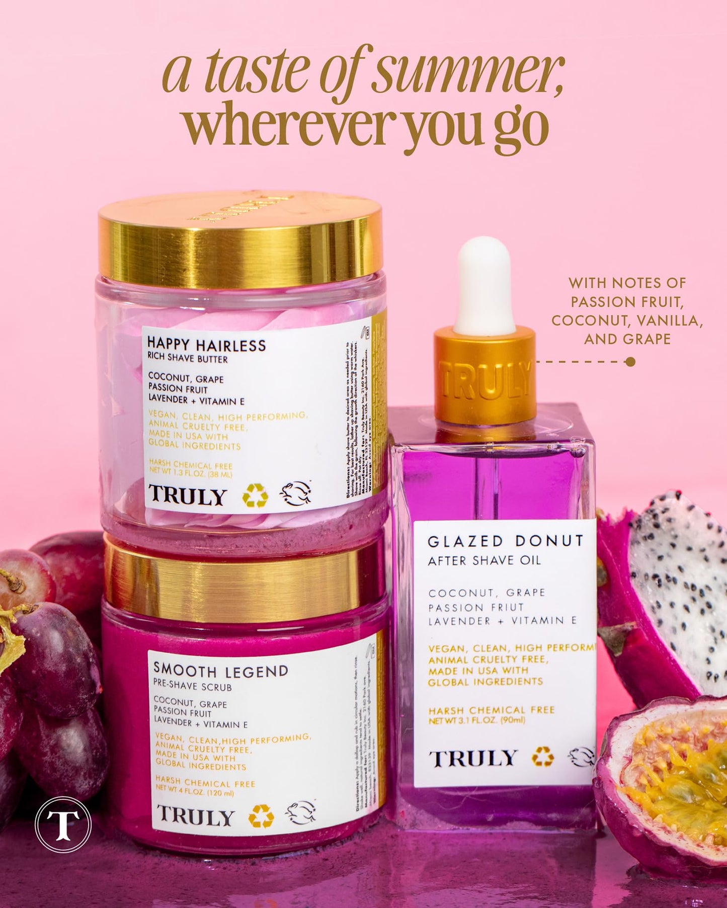 Truly Beauty Smooth Legend Pre-Shave Scrub | Exfoliating Sugar Body Scrub for Silky Skin & Ingrown Prevention | With Coconut & Grape Seed Extract | Hydrating Pre-Shave Exfoliant | Smooth Razor Glide